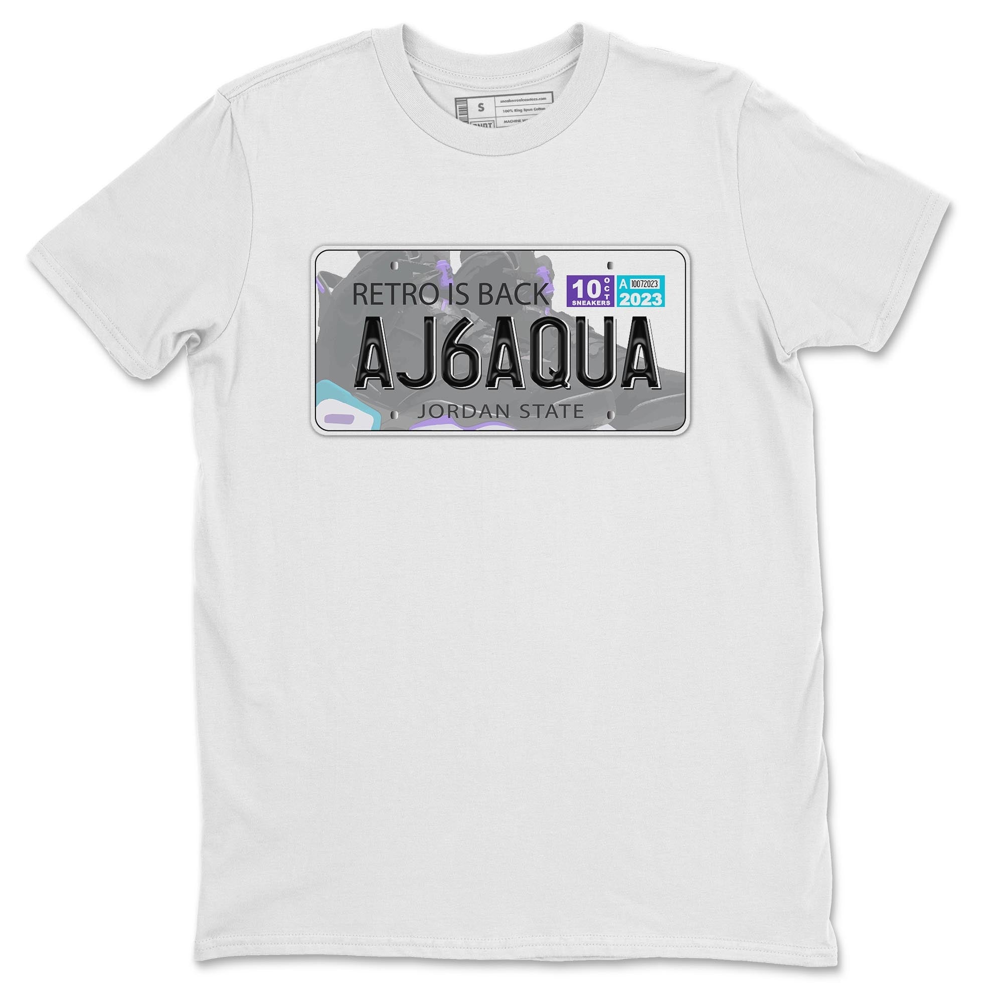 AJ6 Aqua shirt to match jordans Jordan Plate sneaker release tees Air Jordan 6 Aqua Drip Gear Zone Unisex Streetwear Clothing White 2 T-Shirt