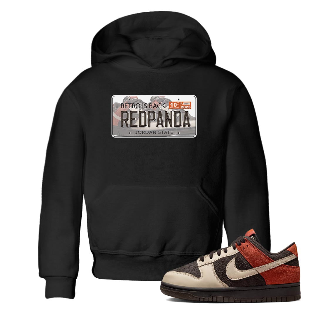Nike Low Dunk Red Panda shirt to match jordans Jordan Plate sneaker tees Nike Dunk Red Panda Drip Gear Zone Baby Toddler Black 1 T-Shirt