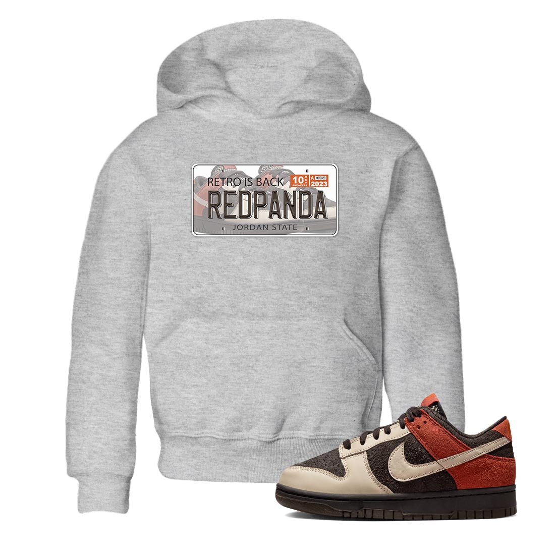 Nike Low Dunk Red Panda shirt to match jordans Jordan Plate sneaker tees Nike Dunk Red Panda Drip Gear Zone Baby Toddler Heather Grey 1 T-Shirt