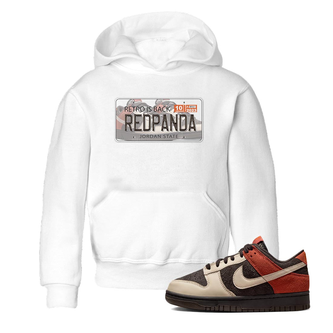 Nike Low Dunk Red Panda shirt to match jordans Jordan Plate sneaker tees Nike Dunk Red Panda Drip Gear Zone Baby Toddler White 1 T-Shirt