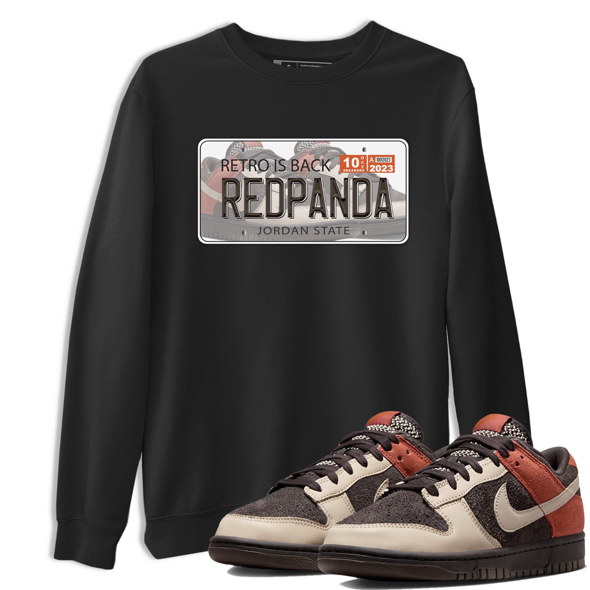 Nike Low Dunk Red Panda shirt to match jordans Jordan Plate sneaker tees Nike Dunk Red Panda Drip Gear Zone Unisex Streetwear Clothing Black 1 T-Shirt