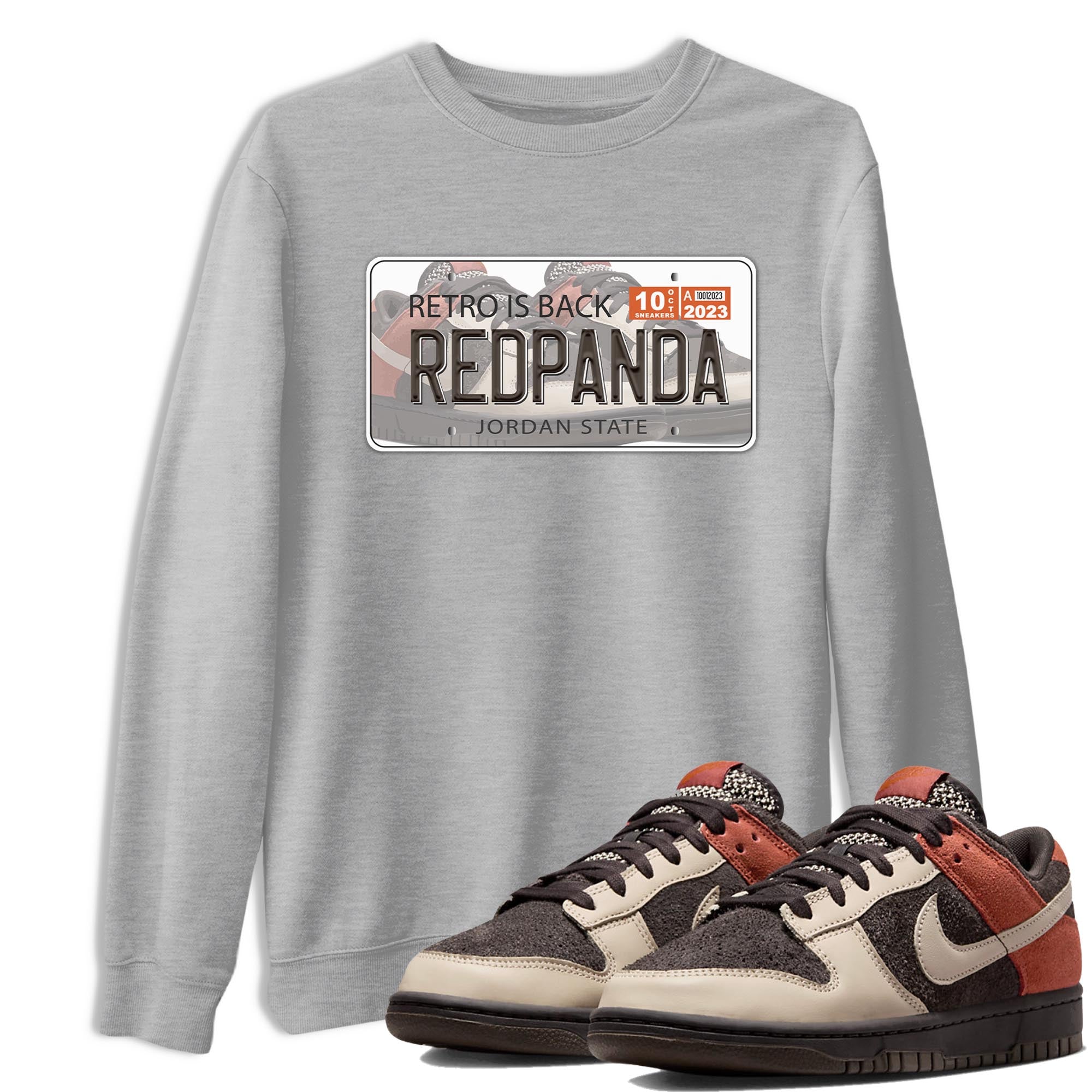 Nike Low Dunk Red Panda shirt to match jordans Jordan Plate sneaker tees Nike Dunk Red Panda Drip Gear Zone Unisex Streetwear Clothing Heather Grey 1 T-Shirt