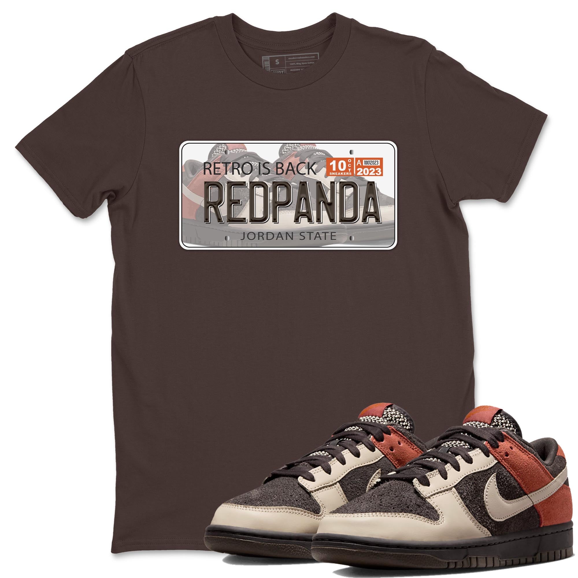 Nike Low Dunk Red Panda shirt to match jordans Jordan Plate sneaker tees Nike Dunk Red Panda Drip Gear Zone Unisex Streetwear Clothing Dark Chocolate 1 T-Shirt