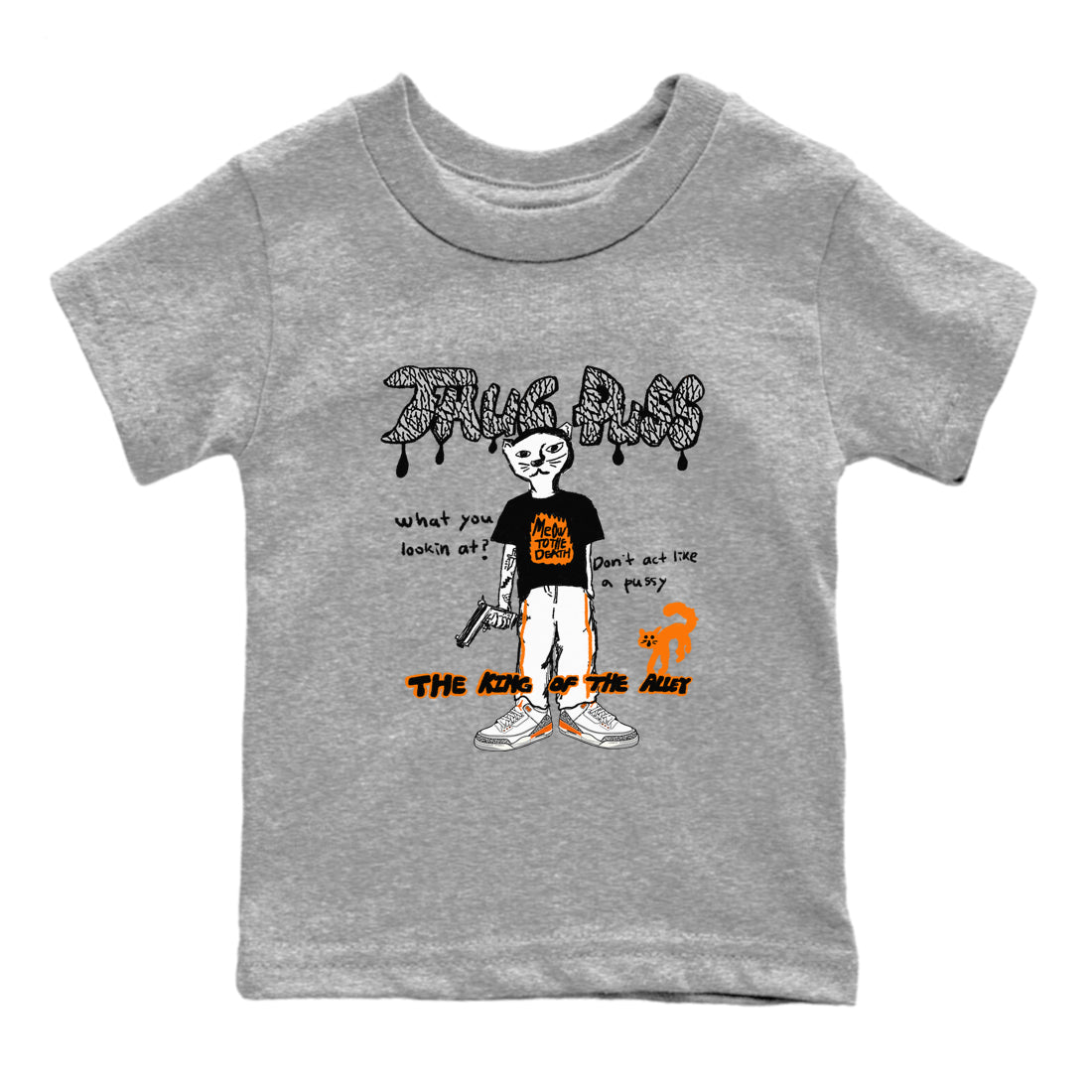  shirt to match jordans AJ3 Georgia Peach sneaker tees  Drip Gear Zone baby toddler Heather Grey 2 cotton Shirt
