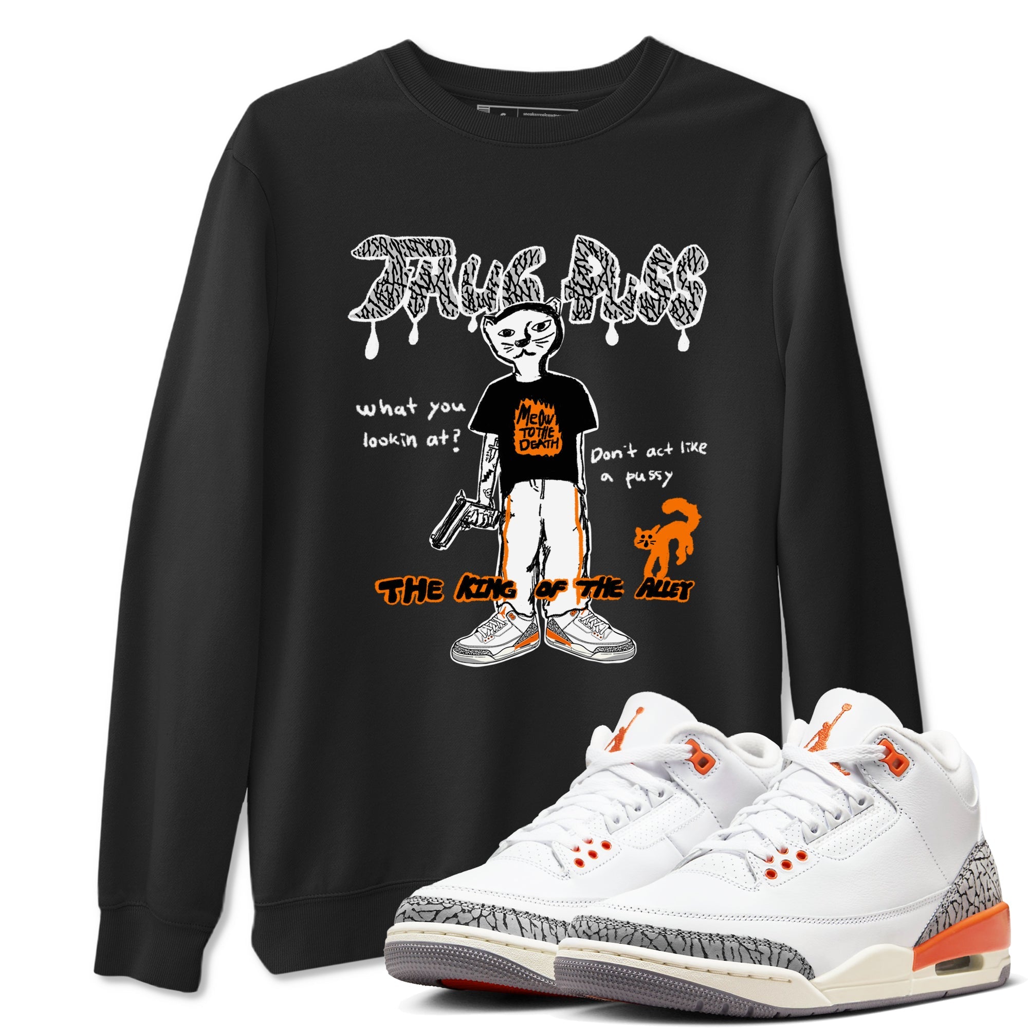  shirt to match jordans AJ3 Georgia Peach sneaker tees  Drip Gear Zone unisex cotton Black 1 crew neck shirt