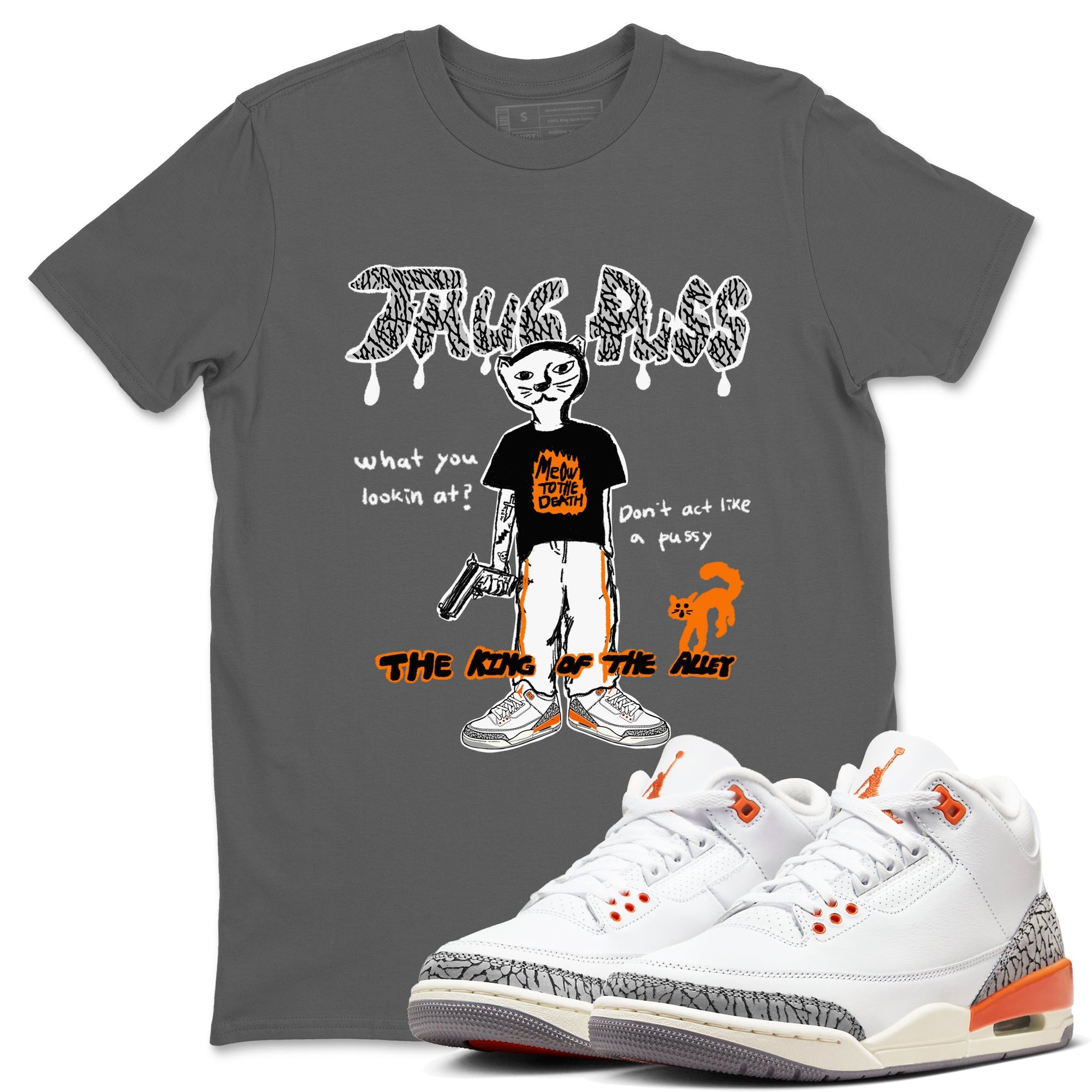  shirt to match jordans AJ3 Georgia Peach sneaker tees  Drip Gear Zone unisex cotton Cool Grey 1 crew neck shirt