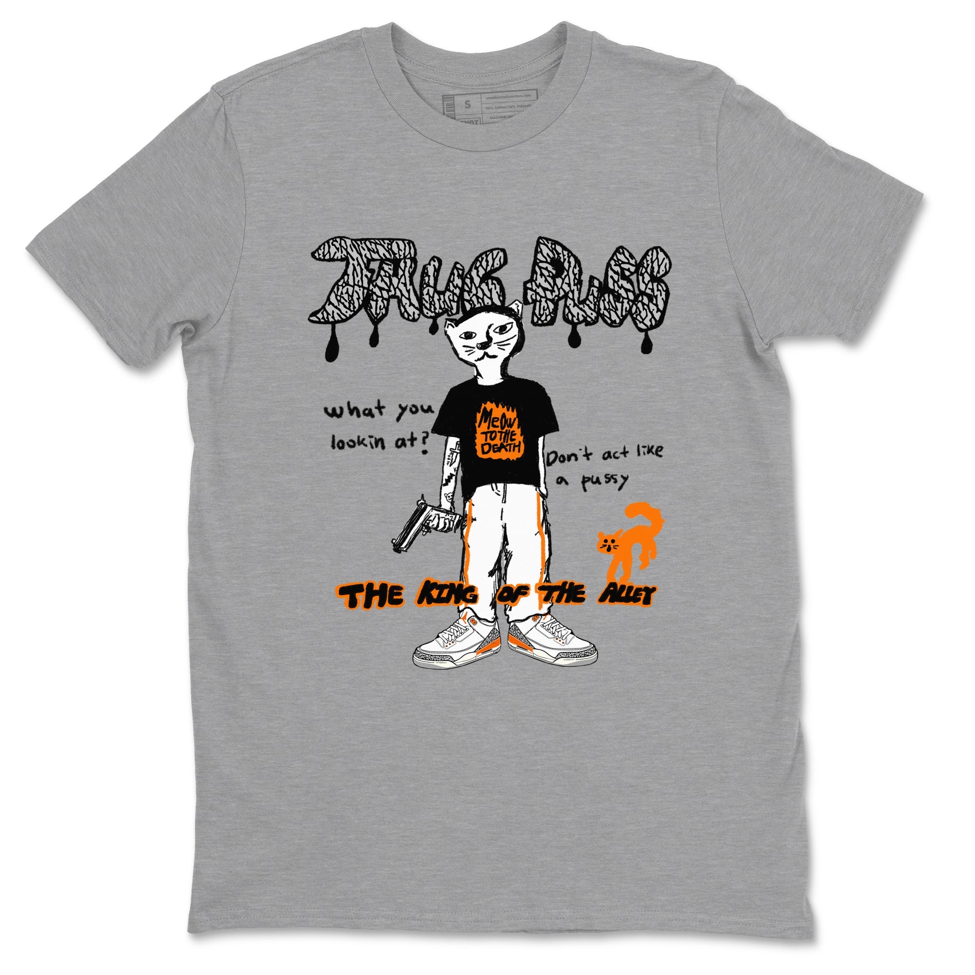  shirt to match jordans AJ3 Georgia Peach sneaker tees  Drip Gear Zone unisex cotton Heather Grey 2 crew neck shirt