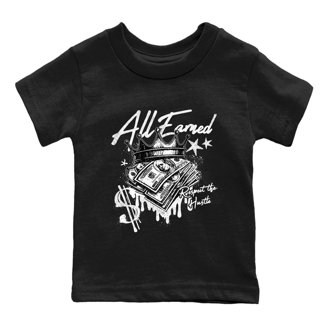 Sneaker Threads  Sneaker Tees To Match Air Jordan 4 Black Cat  All Earned Youth Graphic Tee Black 2. Perfect for Jordan releases 2025 colorways.