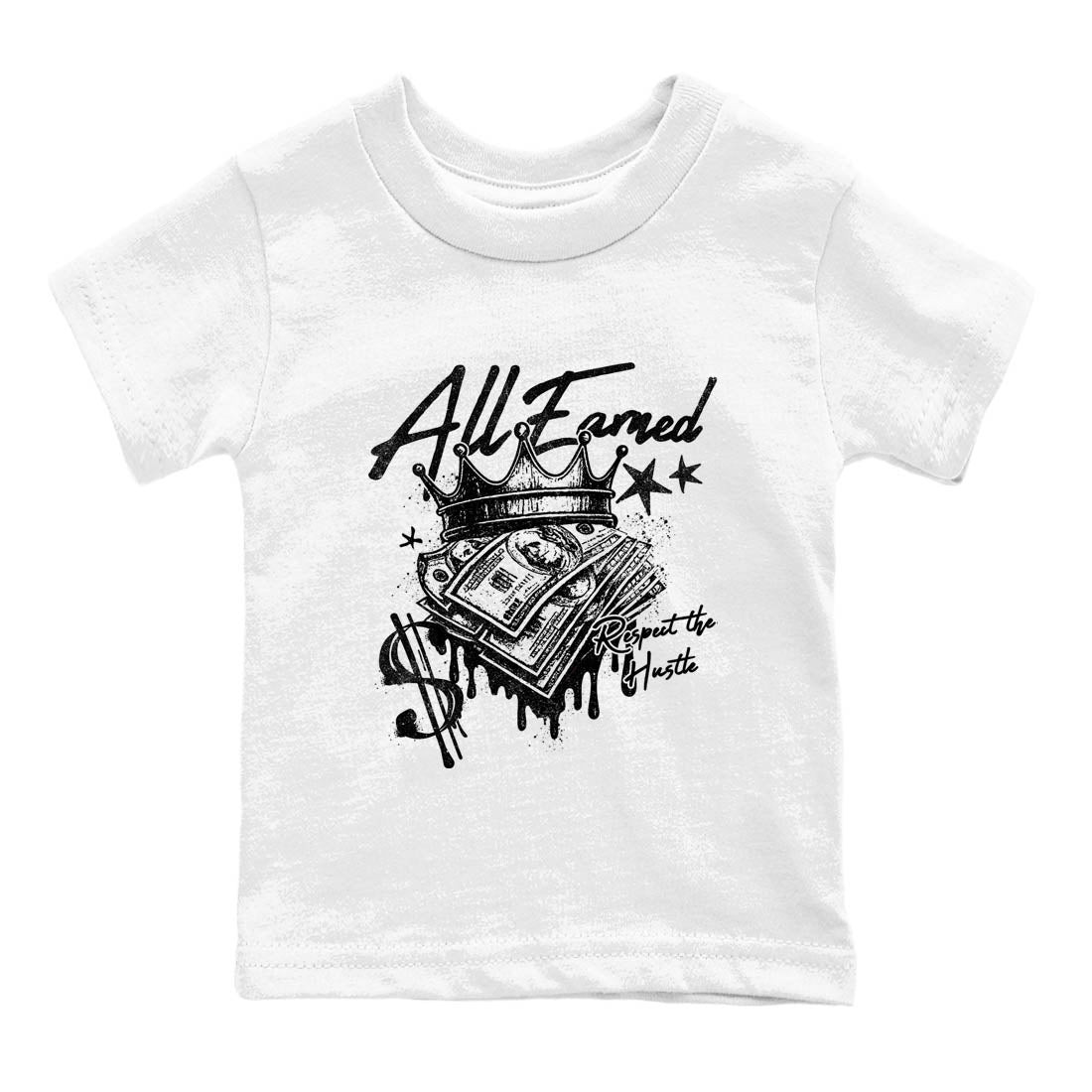Sneaker Threads  Sneaker Tees To Match Air Jordan 4 Black Cat  All Earned Youth Graphic Tee White 2. Perfect for Jordan releases 2025 colorways.