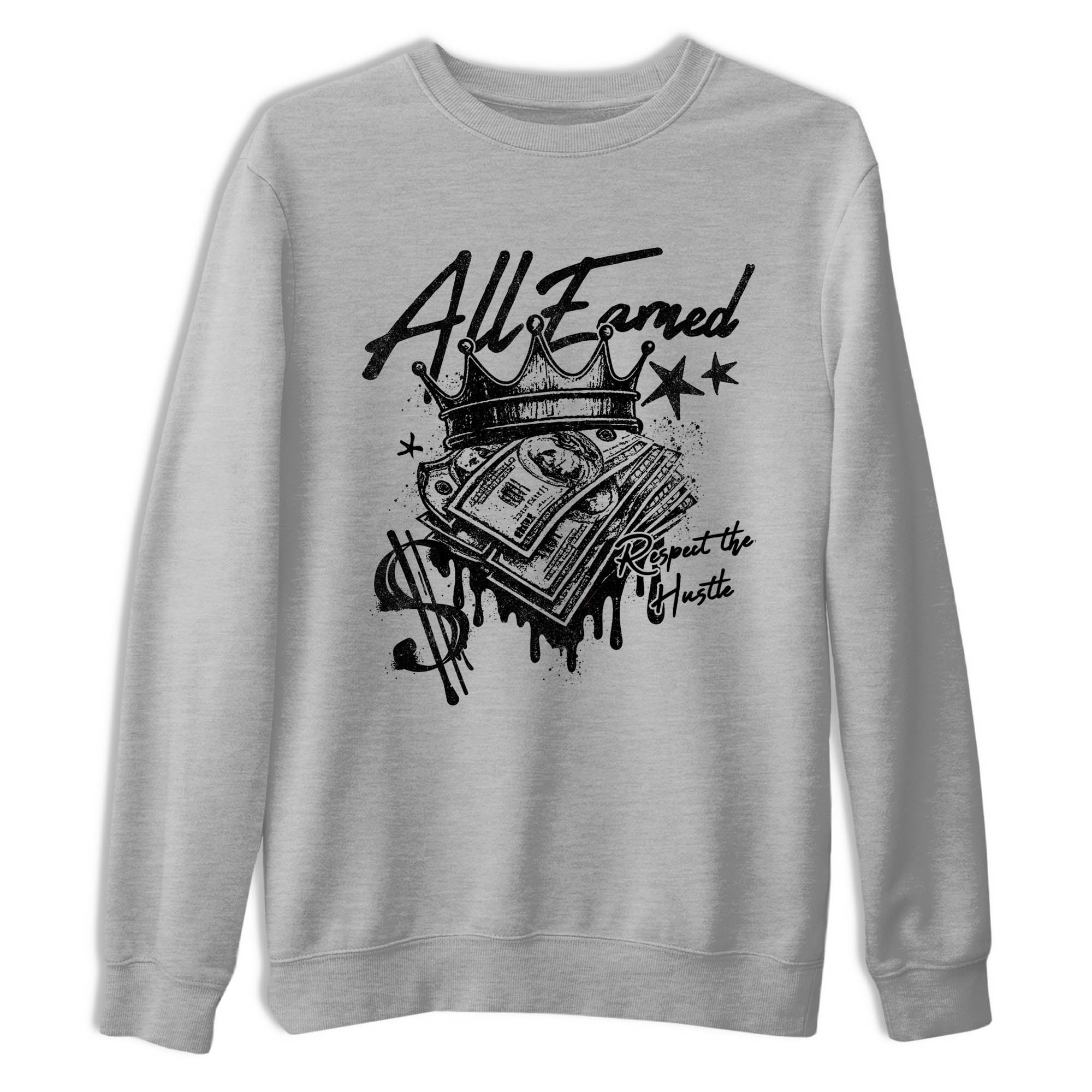 Sneaker Threads  Sneaker Tees To Match Air Jordan 4 Black Cat  All Earned Graphic Tee Heather Grey 2. Perfect for Jordan releases 2025 colorways.
