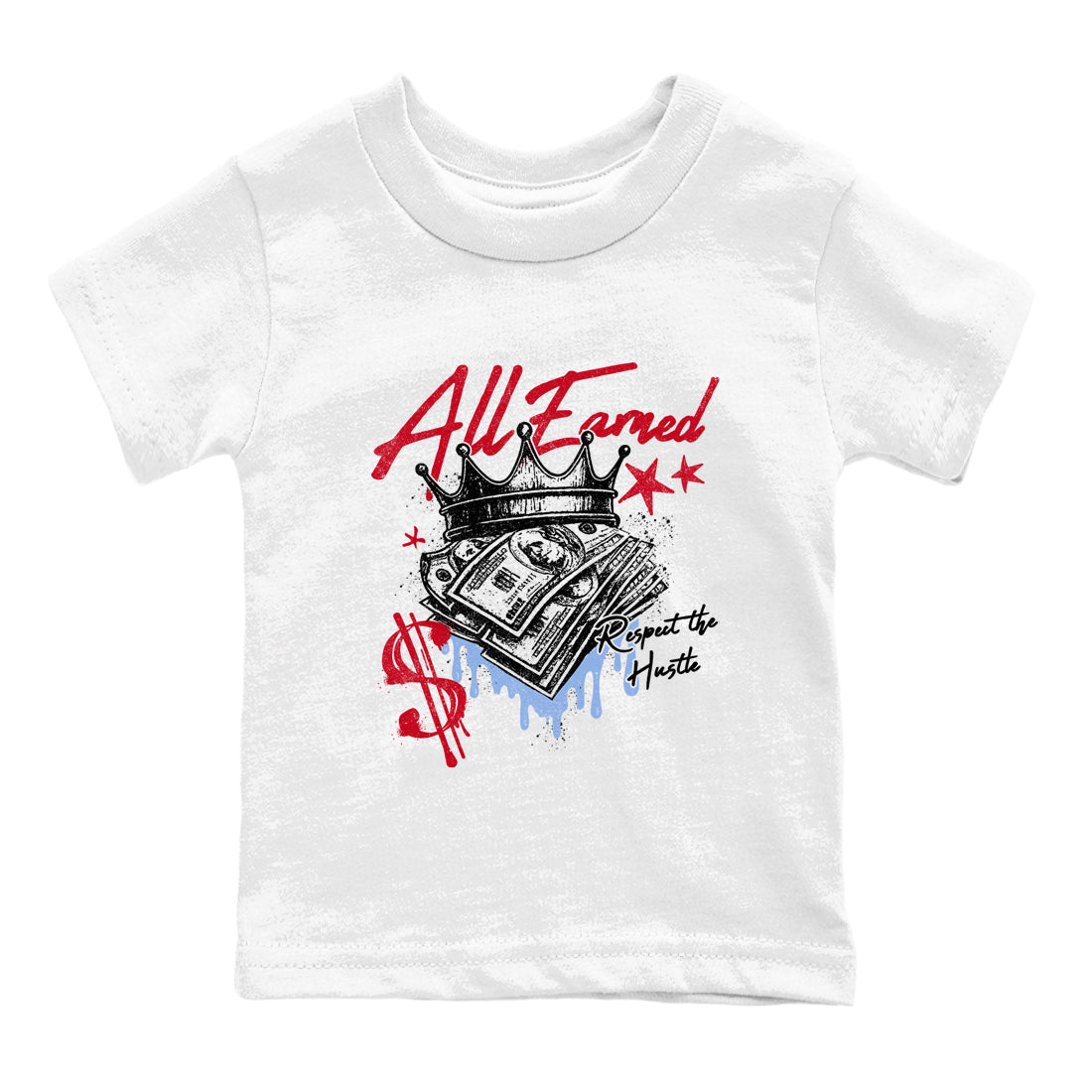 Sneaker match tees  Sneaker Tees To Match Air Jordan 5 Fire Red Shoes  All Earned Kids T-Shirt White 2