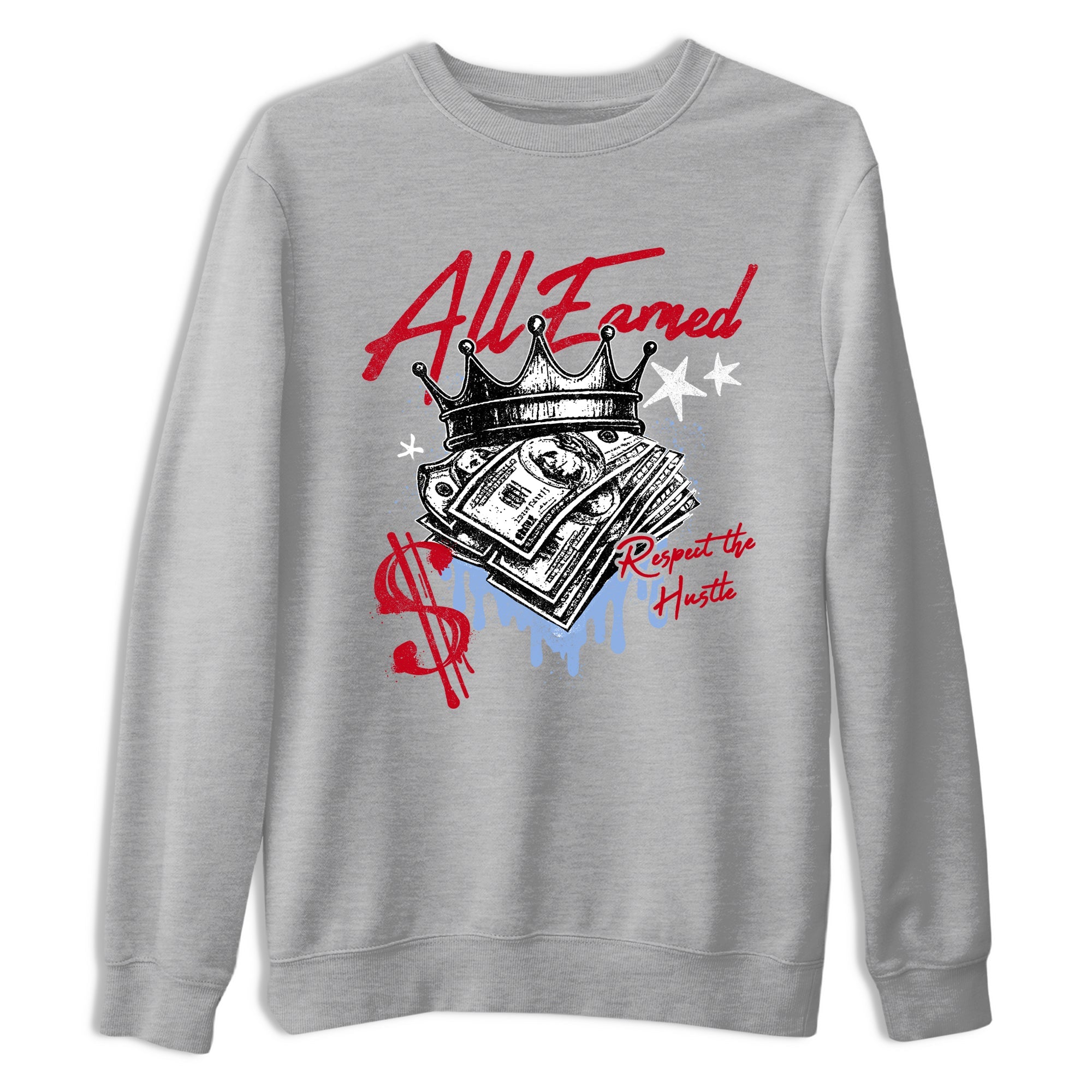 Sneaker match tees  Sneaker Tees To Match Air Jordan 5 Fire Red Shoes  All Earned Tee Heather Grey 2