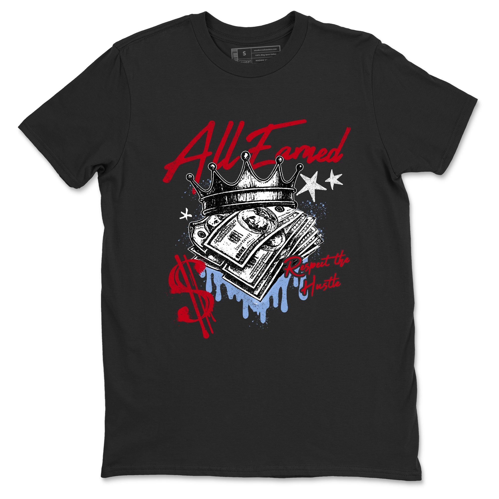 Sneaker match tees  Sneaker Tees To Match Air Jordan 5 Fire Red Shoes  All Earned Tee Black 2