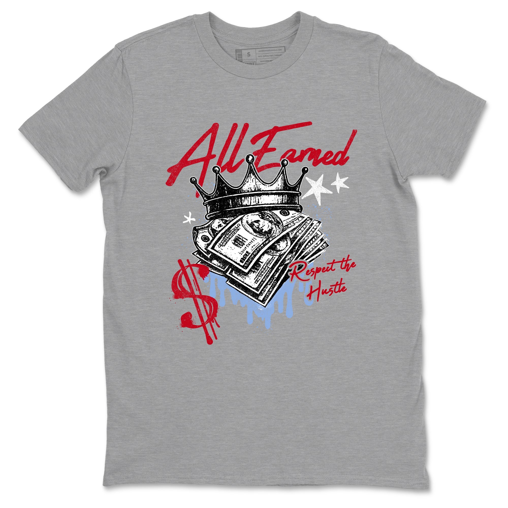 Sneaker match tees  Sneaker Tees To Match Air Jordan 5 Fire Red Shoes  All Earned Tee Heather Grey 2