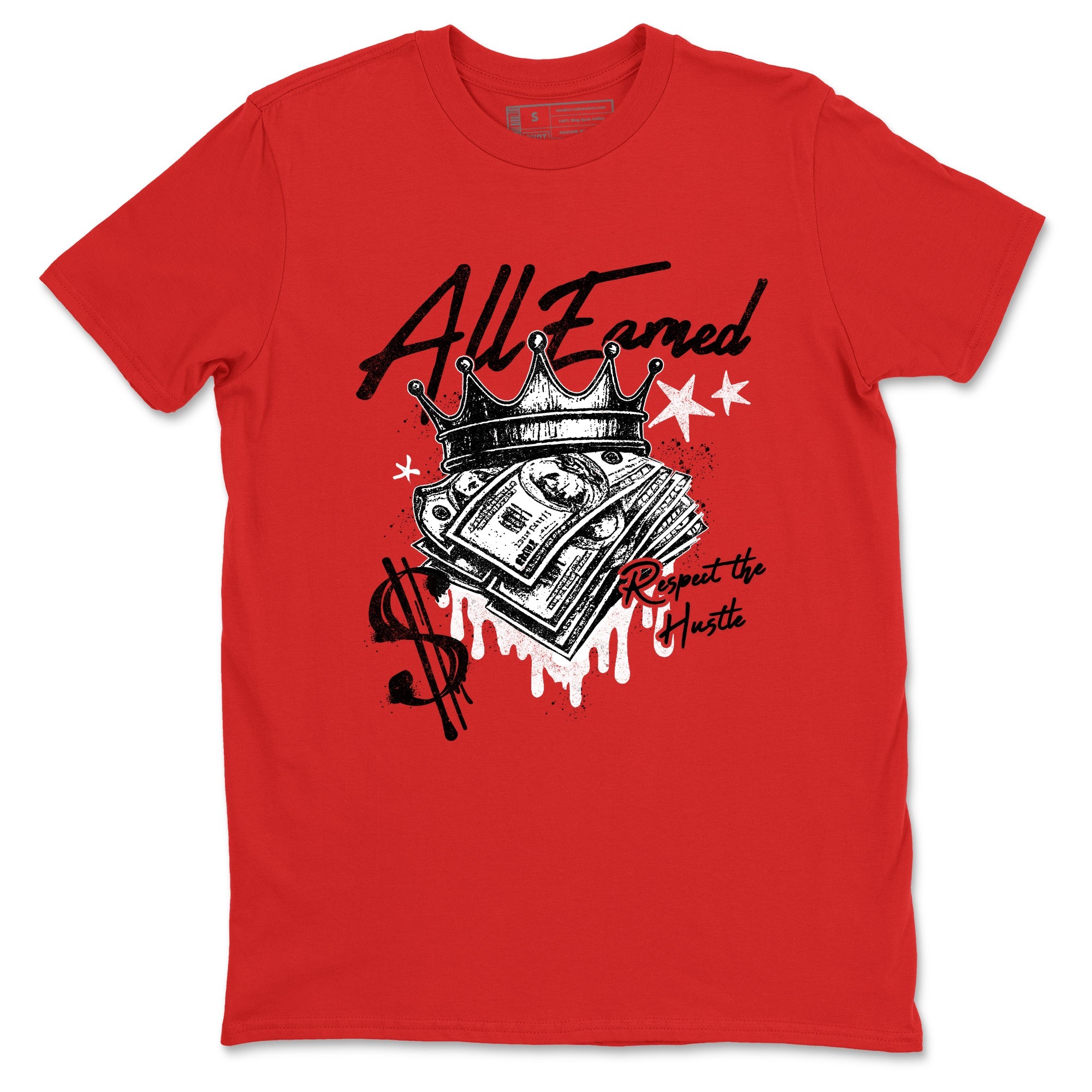 Sneaker match tees  Sneaker Tees To Match Air Jordan 5 Fire Red Shoes  All Earned Tee Red 2