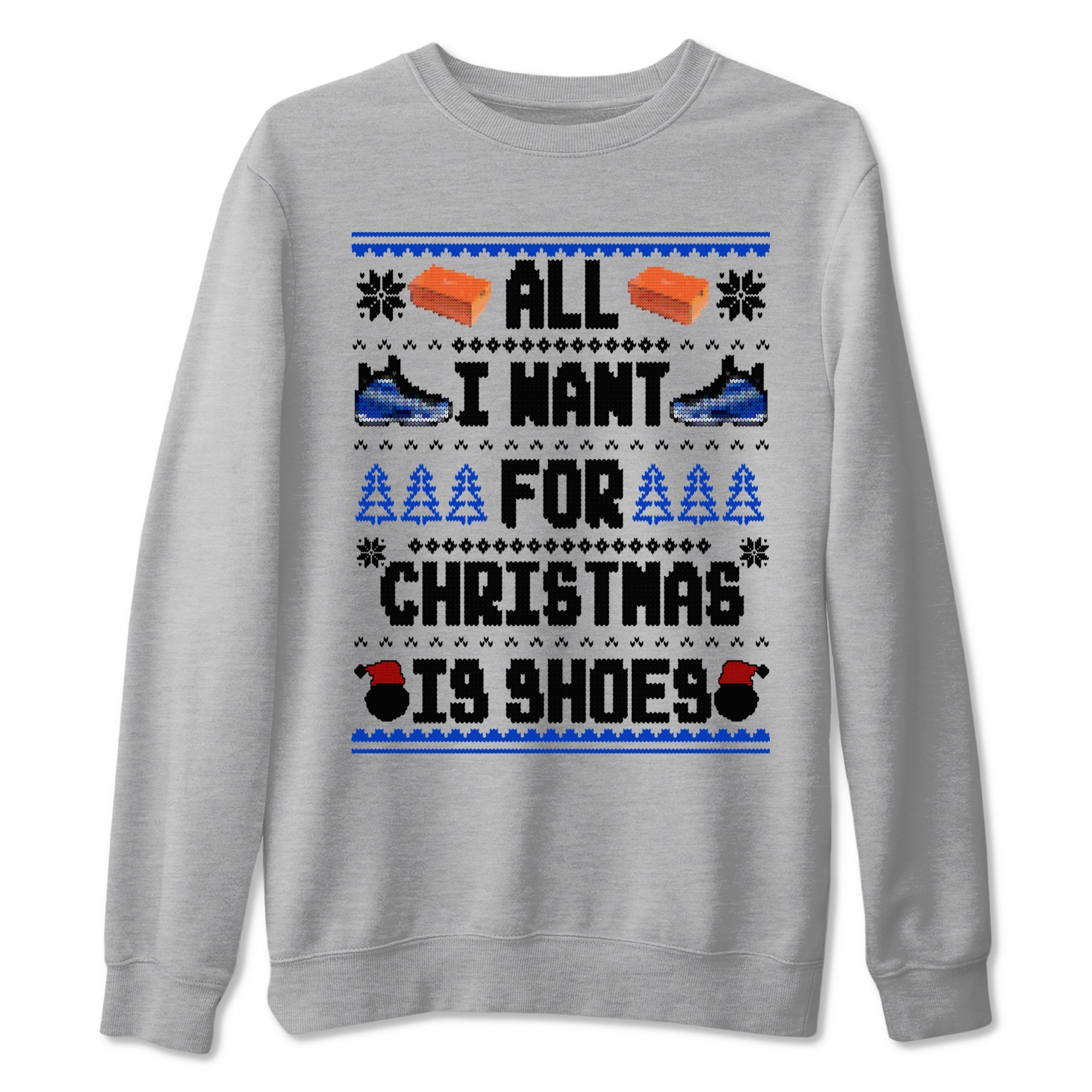 Air Foamposite One Royal t shirts to match sneakers Special Christmas Shirts All I Want For Christmas Is Shoes sneaker match tees Foams One Royal sneaker match tee Drip Gear Zone unisex cotton Heather Grey 2 shirts