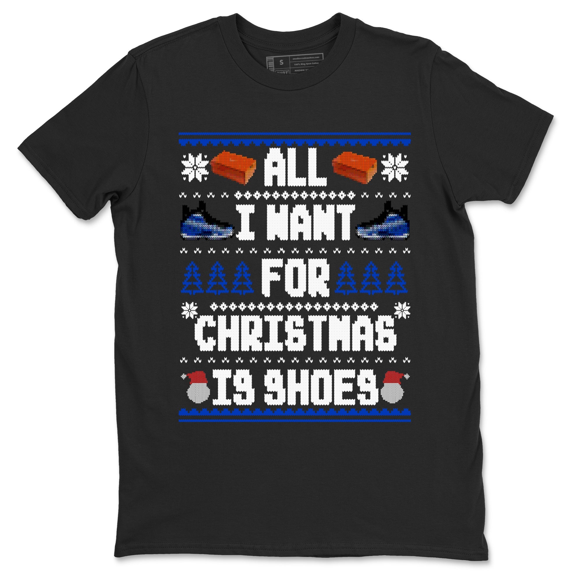 Air Foamposite One Royal t shirts to match sneakers Special Christmas Shirts All I Want For Christmas Is Shoes sneaker match tees Foams One Royal sneaker match tee Drip Gear Zone unisex cotton Black 2 shirts