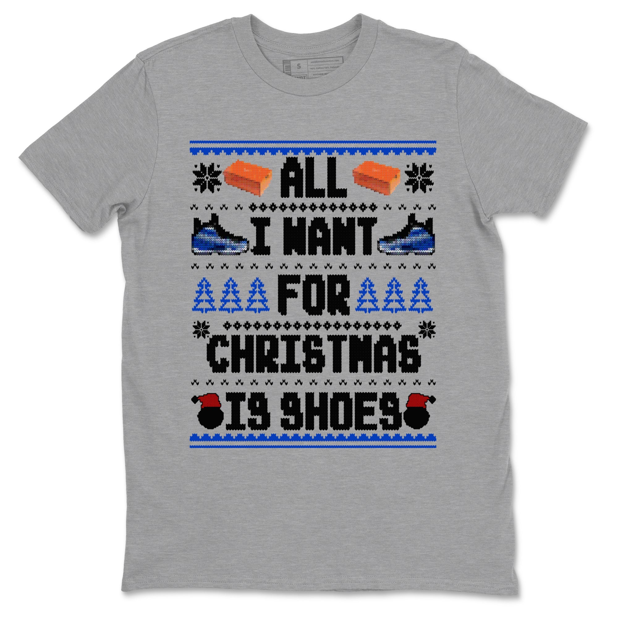 Air Foamposite One Royal t shirts to match sneakers Special Christmas Shirts All I Want For Christmas Is Shoes sneaker match tees Foams One Royal sneaker match tee Drip Gear Zone unisex cotton Heather Grey 2 shirts