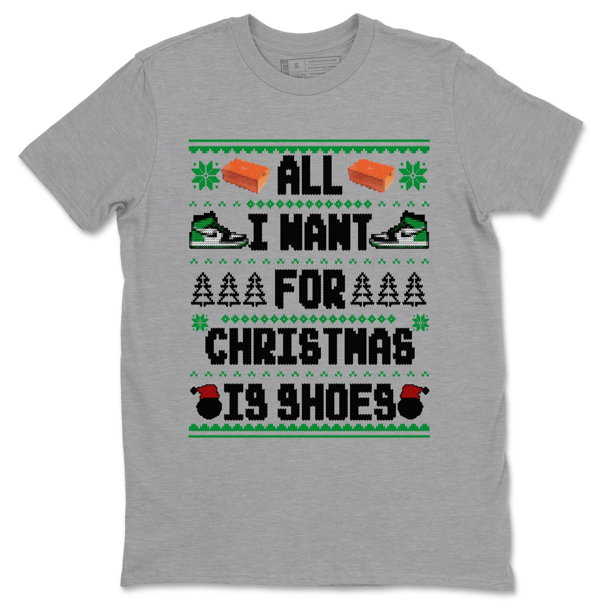 Air Jordan 1 Celtics t shirts to match sneakers Special Christmas Shirts All I Want For Christmas Is Shoes sneaker match tees Jordan 1 High OG Celtics sneaker match tee Drip Gear Zone unisex cotton Heather Grey 2 shirts
