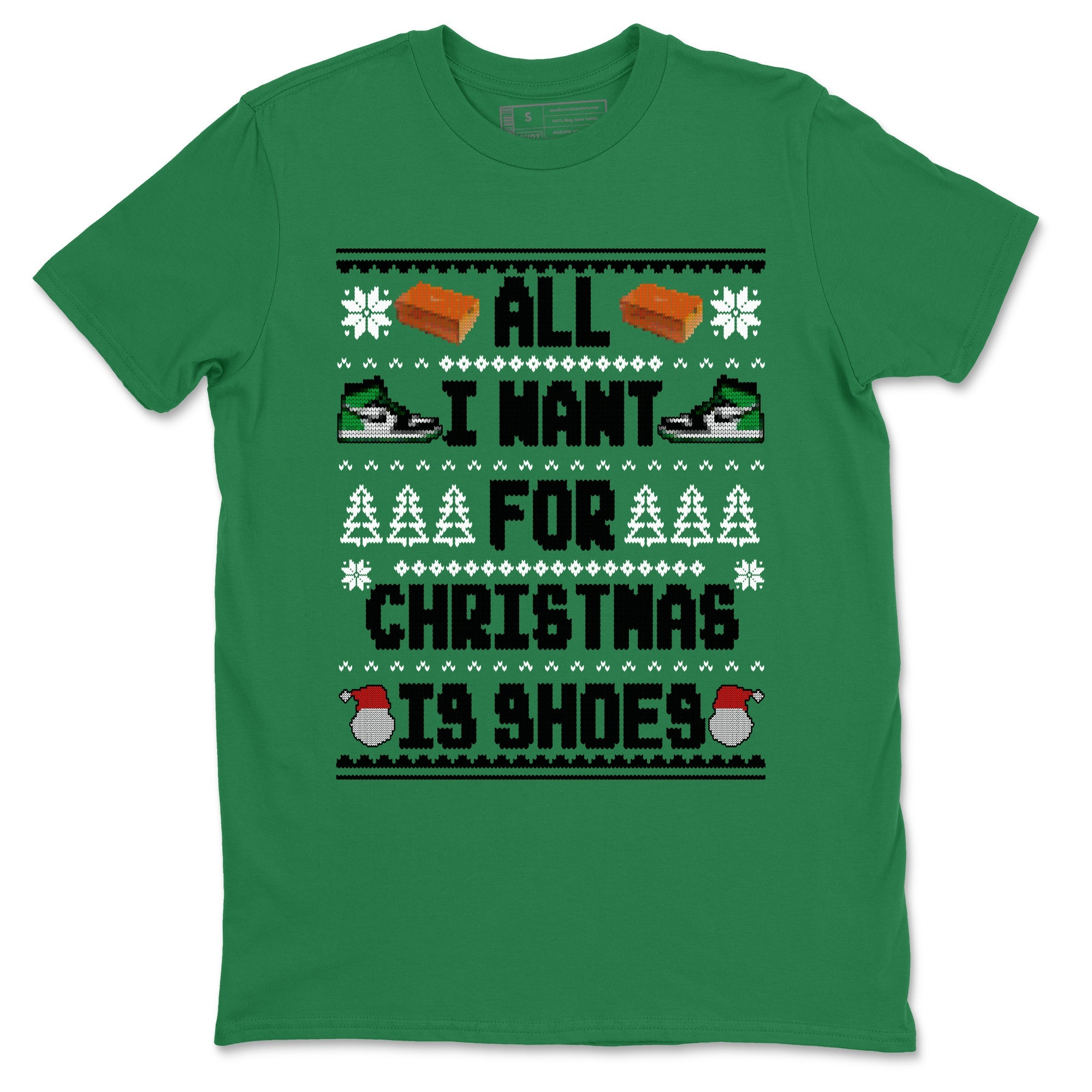 Air Jordan 1 Celtics t shirts to match sneakers Special Christmas Shirts All I Want For Christmas Is Shoes sneaker match tees Jordan 1 High OG Celtics sneaker match tee Drip Gear Zone unisex cotton Kelly Green 2 shirts