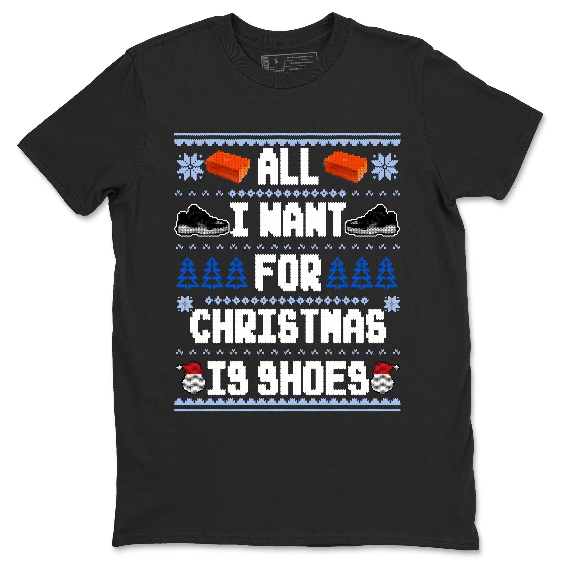 Jordan 11 Low Space Jam t shirts to match sneakers Special Christmas Shirts All I Want For Christmas Is Shoes sneaker match tees Air Jordan 11 Black and Varsity Royal sneaker match tee Drip Gear Zone unisex cotton Black 2 shirts