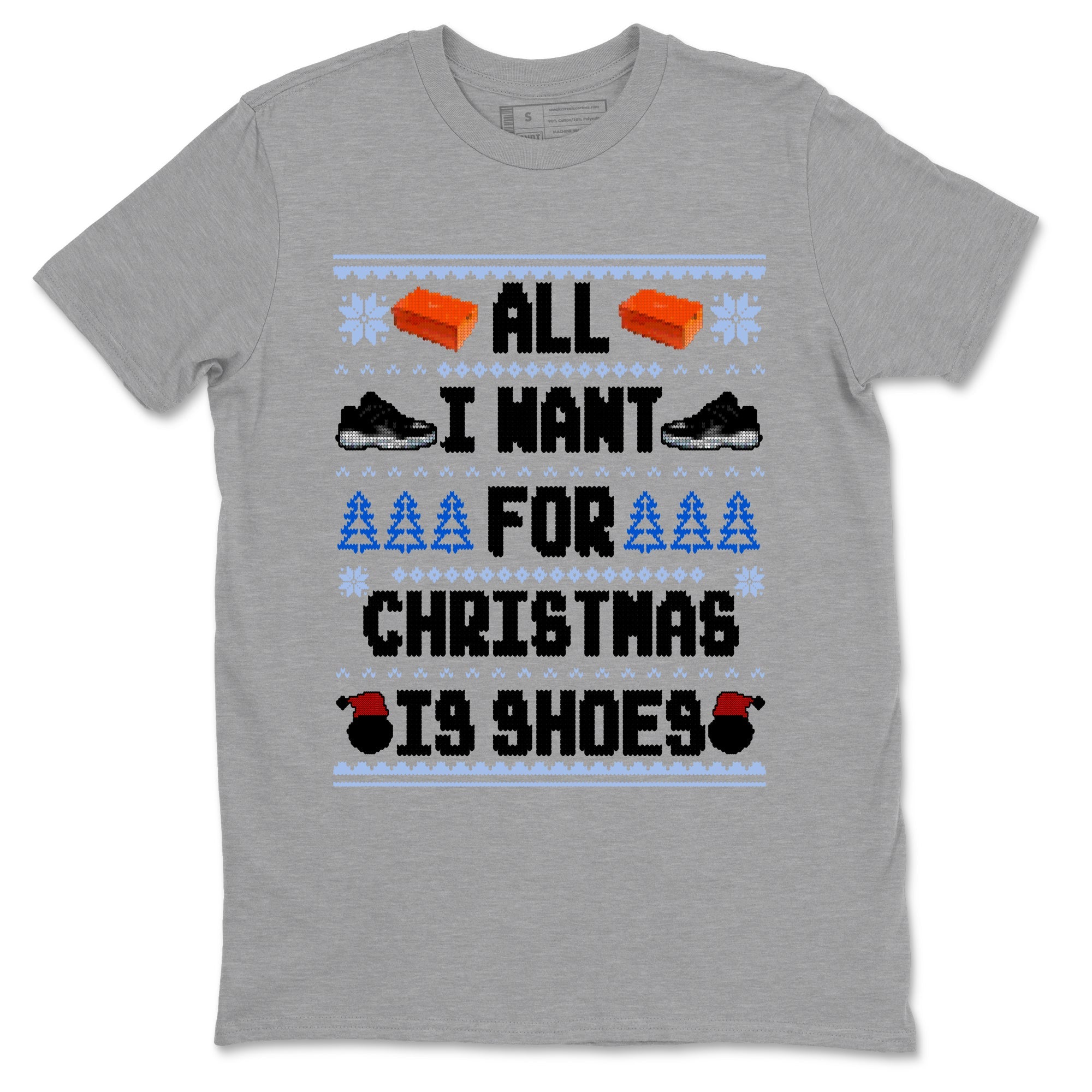 Jordan 11 Low Space Jam t shirts to match sneakers Special Christmas Shirts All I Want For Christmas Is Shoes sneaker match tees Air Jordan 11 Black and Varsity Royal sneaker match tee Drip Gear Zone unisex cotton Heather Grey 2 shirts