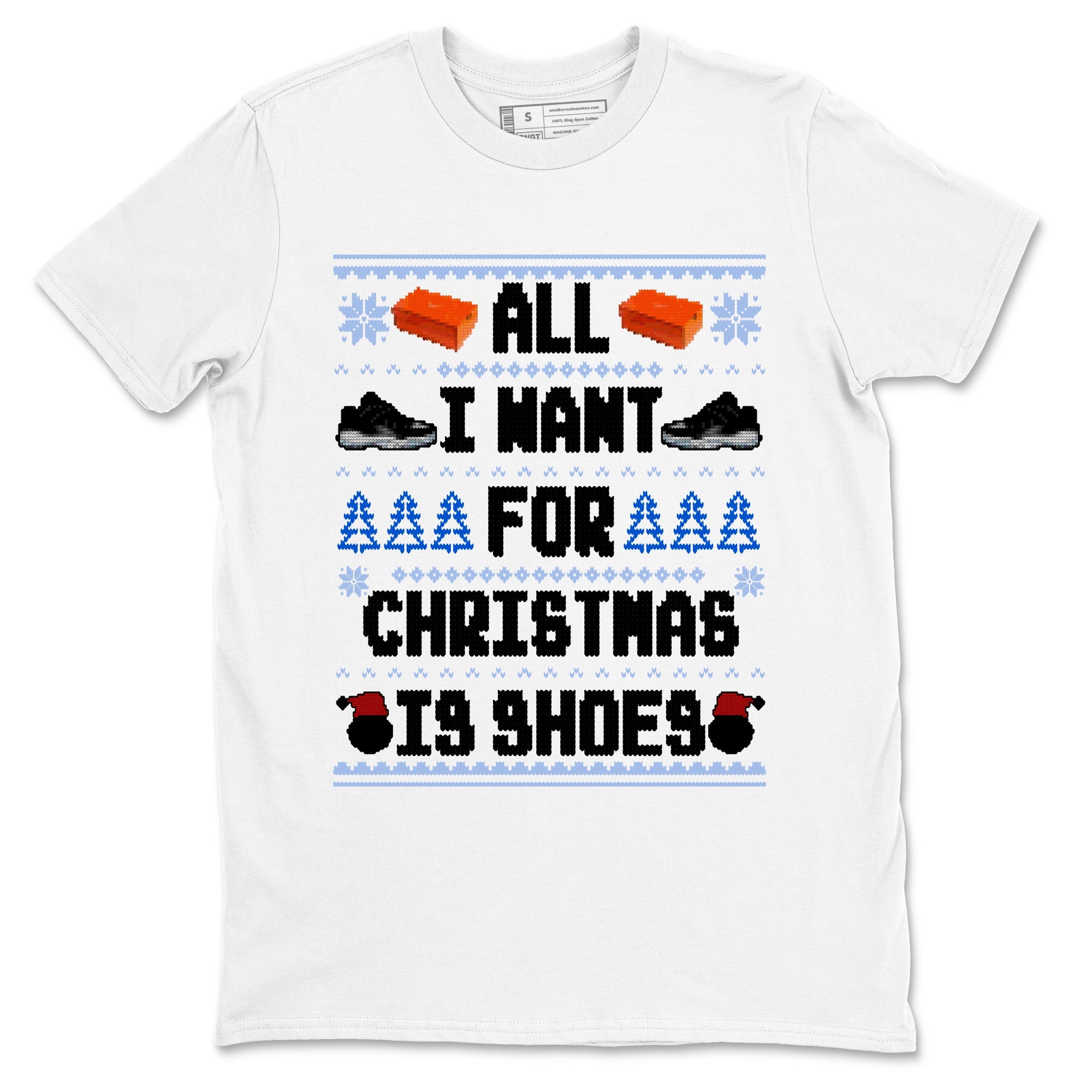 Jordan 11 Low Space Jam t shirts to match sneakers Special Christmas Shirts All I Want For Christmas Is Shoes sneaker match tees Air Jordan 11 Black and Varsity Royal sneaker match tee Drip Gear Zone unisex cotton White 2 shirts