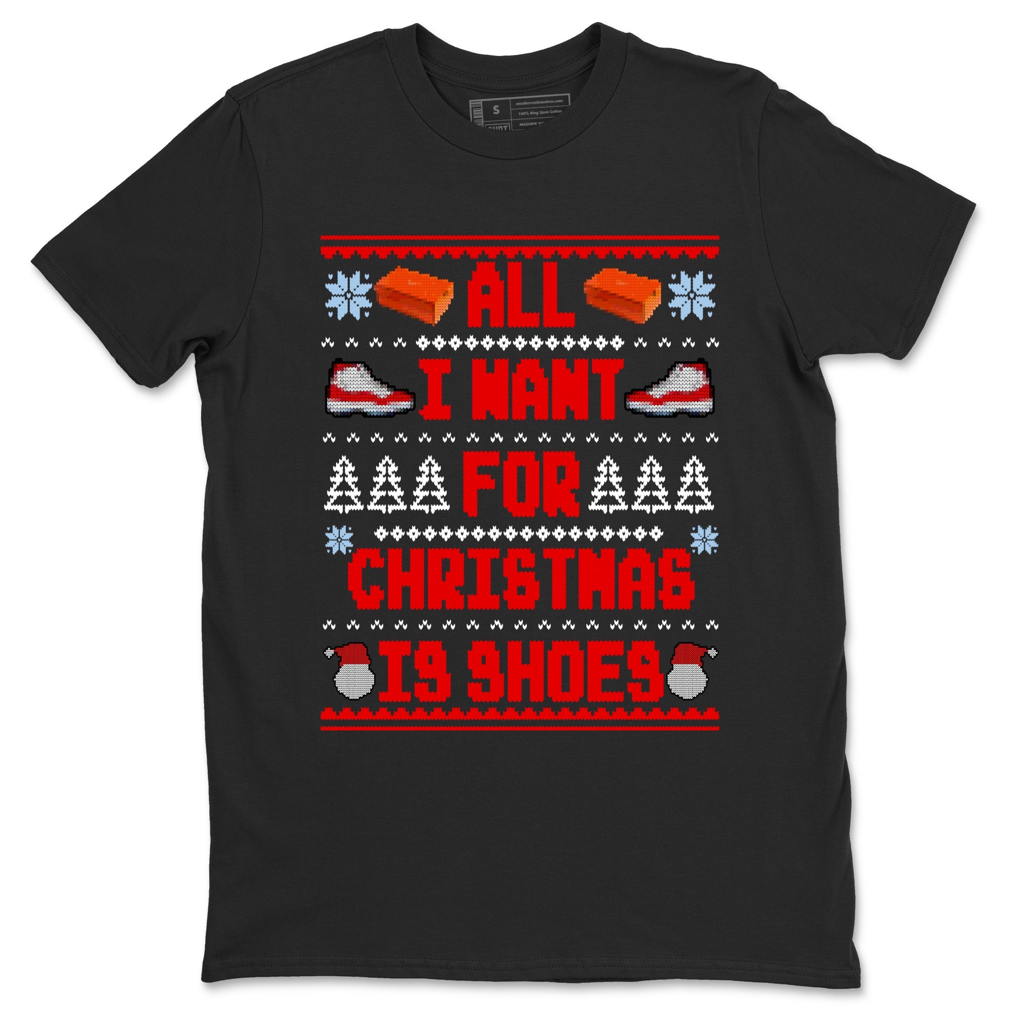 Retro 11s Cherry t shirts to match sneakers Special Christmas Shirts All I Want For Christmas Is Shoes sneaker match tees Air Jordan 11 Cherry sneaker match tee Drip Gear Zone unisex cotton Black 2 shirts