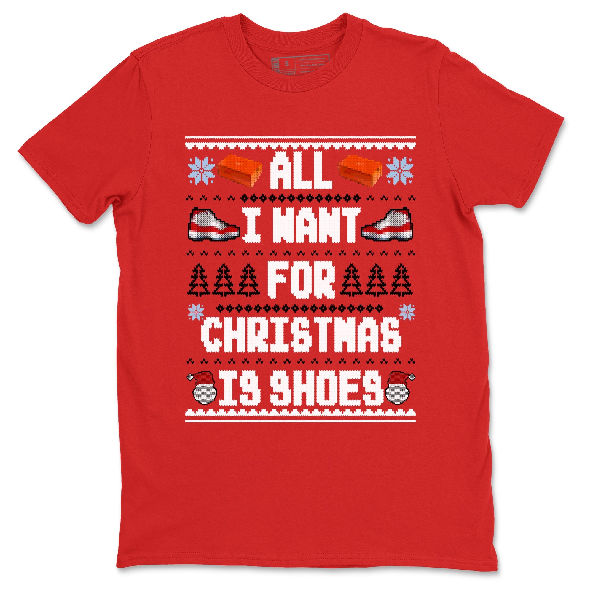 Retro 11s Cherry t shirts to match sneakers Special Christmas Shirts All I Want For Christmas Is Shoes sneaker match tees Air Jordan 11 Cherry sneaker match tee Drip Gear Zone unisex cotton Red 2 shirts