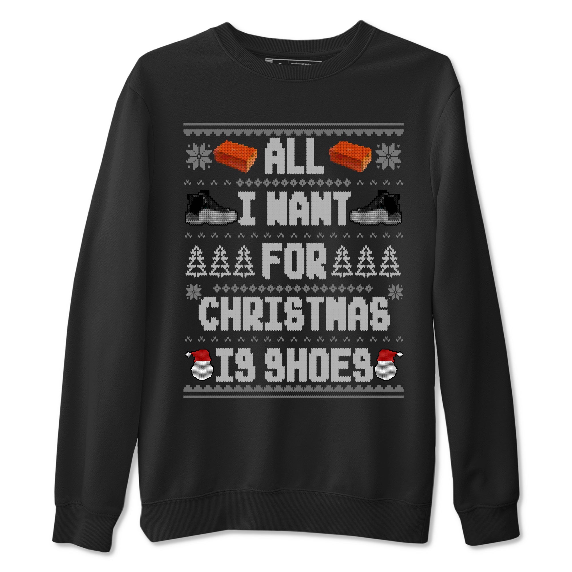 Jordan 12 Retro Black Wolf Grey t shirts to match sneakers Special Christmas Shirts All I Want For Christmas Is Shoes sneaker match tees Air Jordan 12 Black Wolf Grey sneaker match tee Drip Gear Zone unisex cotton Black 2 shirts