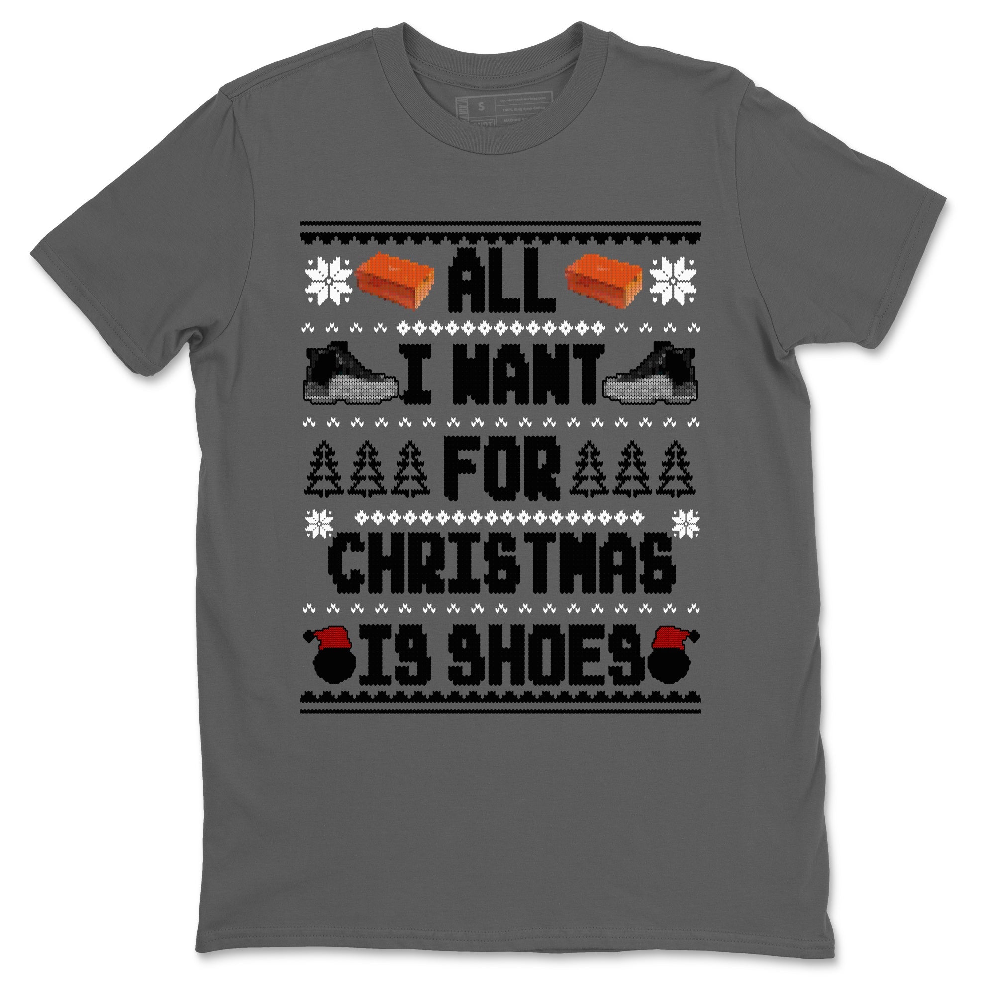 Jordan 12 Retro Black Wolf Grey t shirts to match sneakers Special Christmas Shirts All I Want For Christmas Is Shoes sneaker match tees Air Jordan 12 Black Wolf Grey sneaker match tee Drip Gear Zone unisex cotton Cool Grey 2 shirts