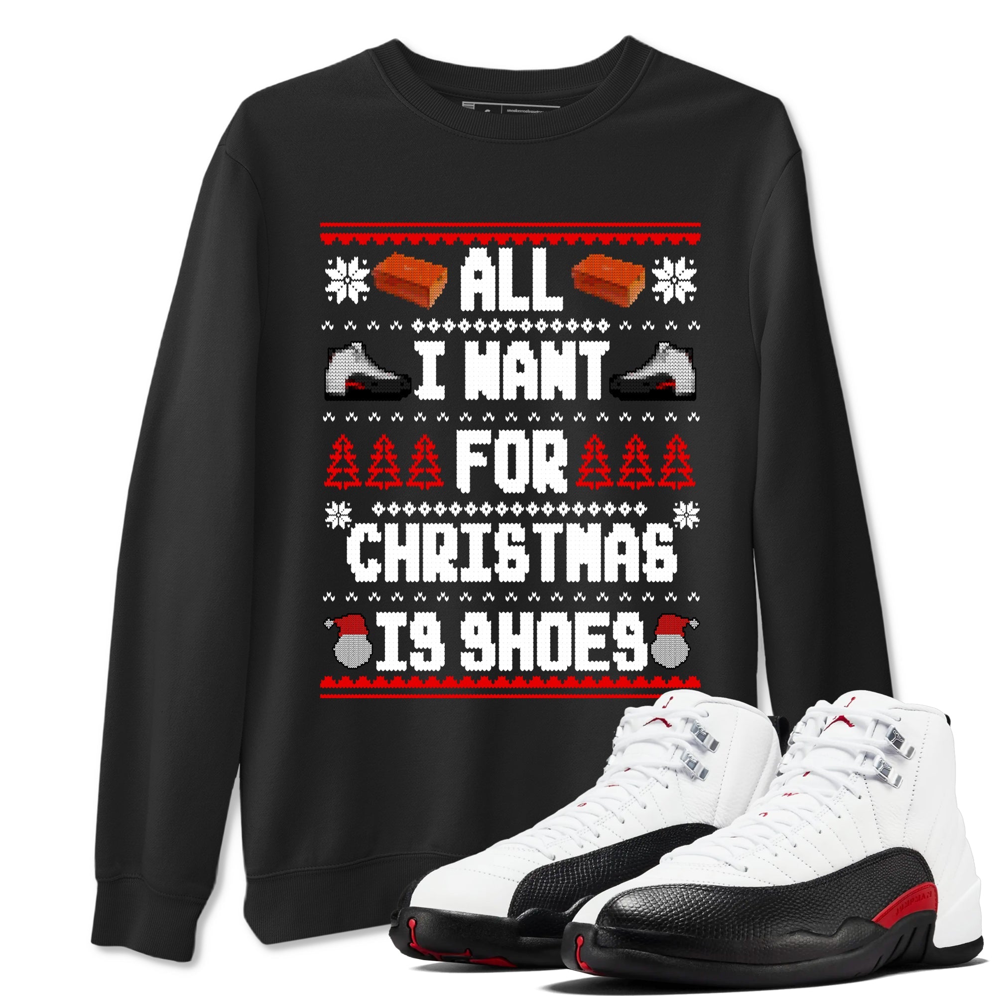 12s Taxi Flip t shirts to match sneakers Special Christmas Shirts All I Want For Christmas Is Shoes sneaker match tees Air Jordan 12 Taxi Flip sneaker match tee Drip Gear Zone unisex cotton Black 1 shirts