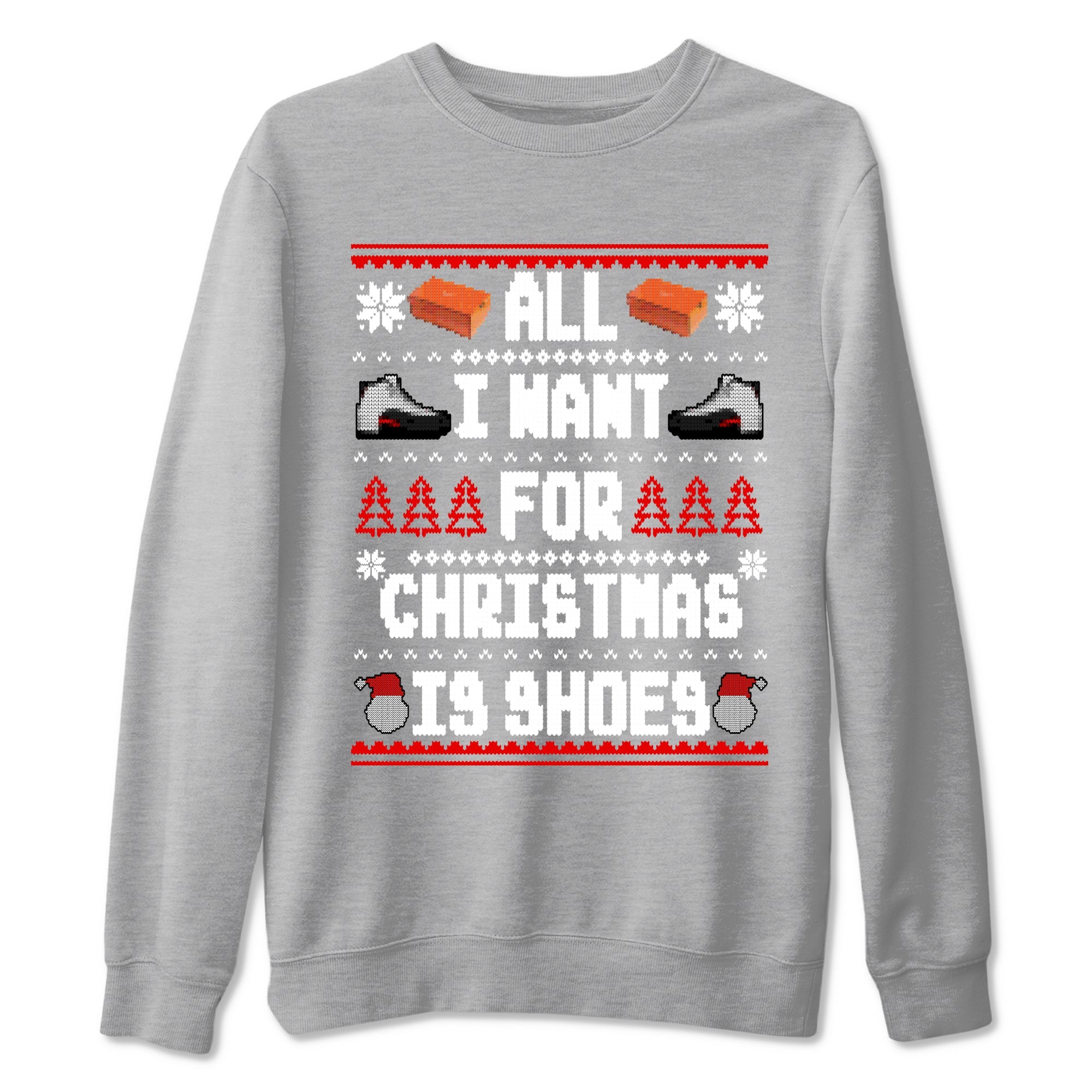 12s Taxi Flip t shirts to match sneakers Special Christmas Shirts All I Want For Christmas Is Shoes sneaker match tees Air Jordan 12 Taxi Flip sneaker match tee Drip Gear Zone unisex cotton Heather Grey 2 shirts
