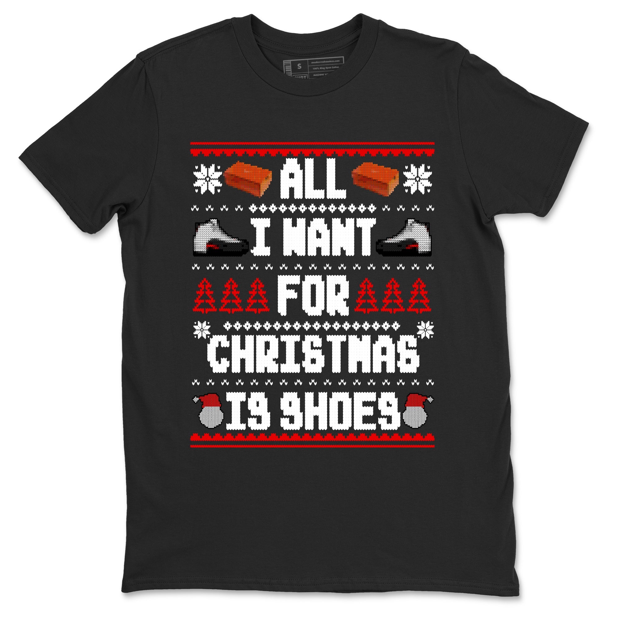 12s Taxi Flip t shirts to match sneakers Special Christmas Shirts All I Want For Christmas Is Shoes sneaker match tees Air Jordan 12 Taxi Flip sneaker match tee Drip Gear Zone unisex cotton Black 2 shirts