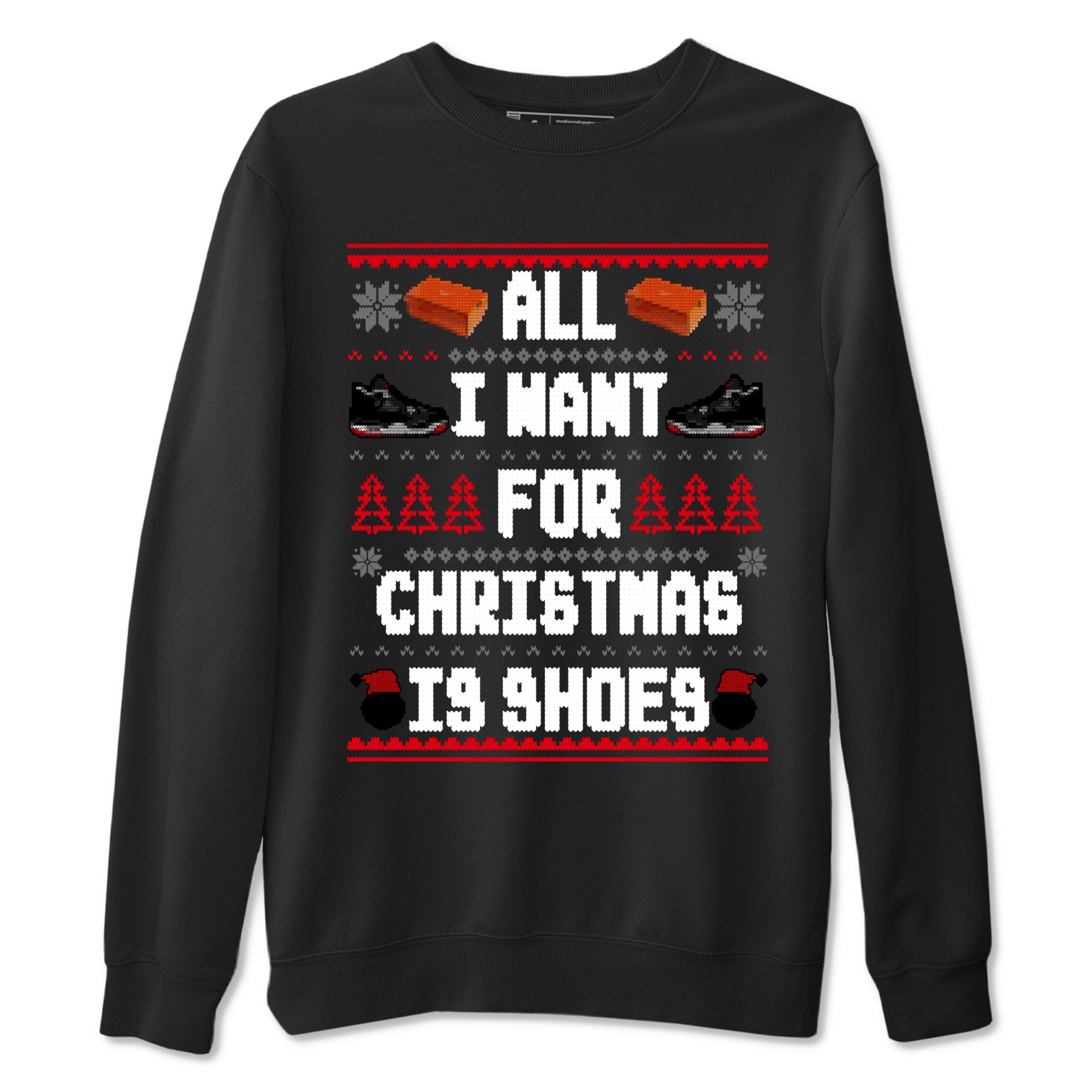 4s Bred Reimagined t shirts to match sneakers Special Christmas Shirts All I Want For Christmas Is Shoes sneaker match tees Air Jordan 4 Bred Reimagined sneaker match tee Drip Gear Zone unisex cotton Black 2 shirts