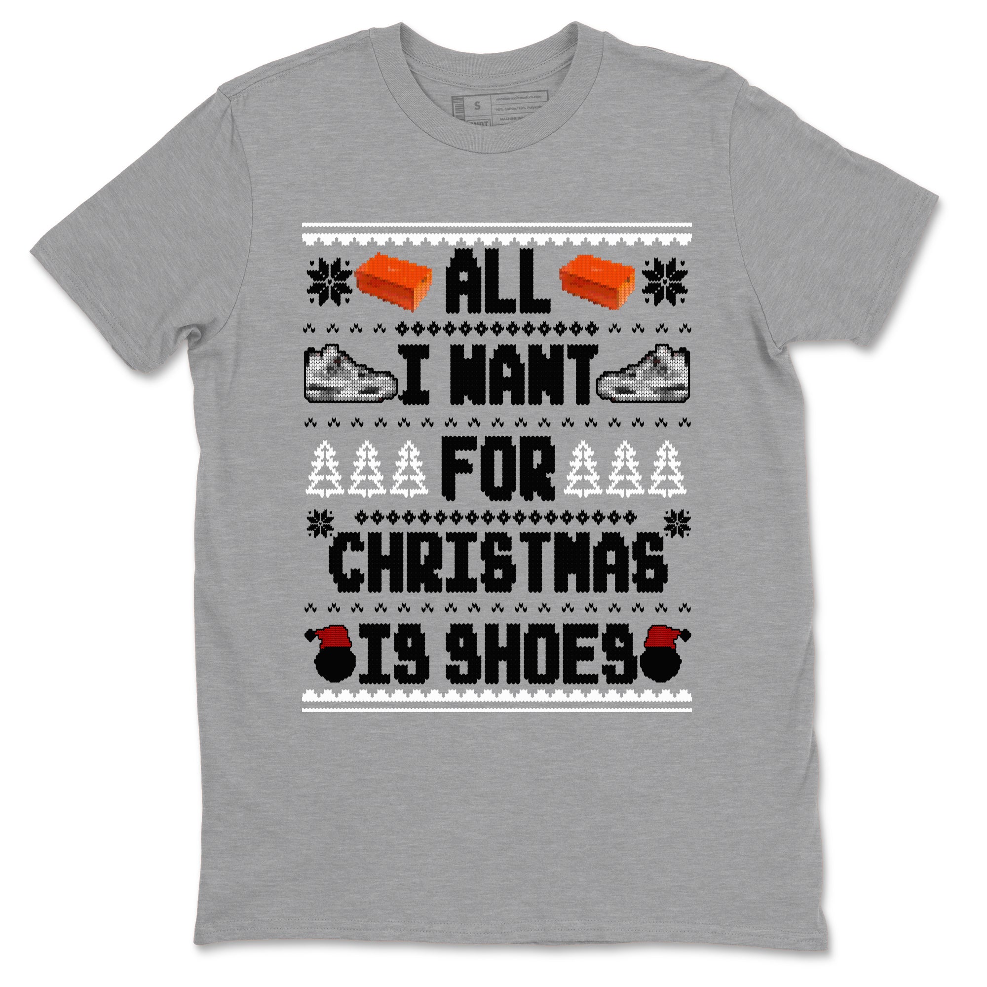 Air Jordan 4 Military Black t shirts to match sneakers Special Christmas Shirts All I Want For Christmas Is Shoes sneaker match tees 4s Military Black sneaker match tee Drip Gear Zone unisex cotton Heather Grey 2 shirts