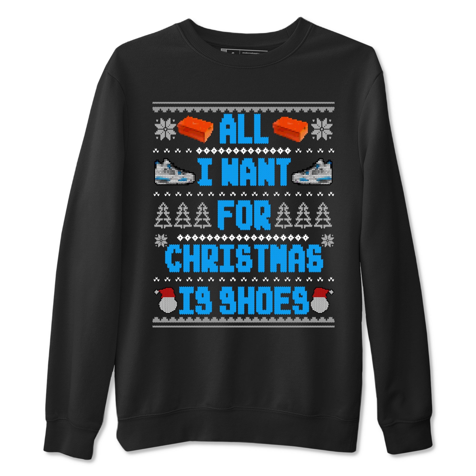 Air Jordan 4 Military Blue t shirts to match sneakers Special Christmas Shirts All I Want For Christmas Is Shoes sneaker match tees 4s Military Blue sneaker match tee Drip Gear Zone unisex cotton Black 2 shirts
