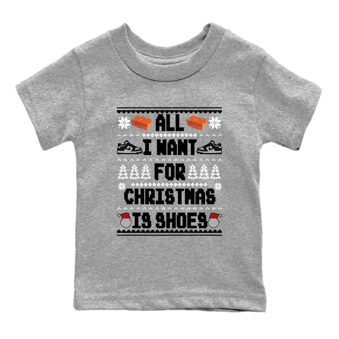 Nike Dunk Panda t shirts to match sneakers Special Christmas Shirts All I Want For Christmas Is Shoes sneaker match tees Dunk Panda sneaker match tee Drip Gear Zone Youth Baby Heather Grey 2 tee