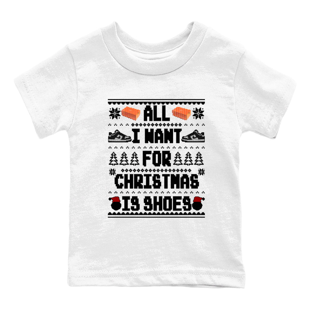 Nike Dunk Panda t shirts to match sneakers Special Christmas Shirts All I Want For Christmas Is Shoes sneaker match tees Dunk Panda sneaker match tee Drip Gear Zone Youth Baby White 2 tee