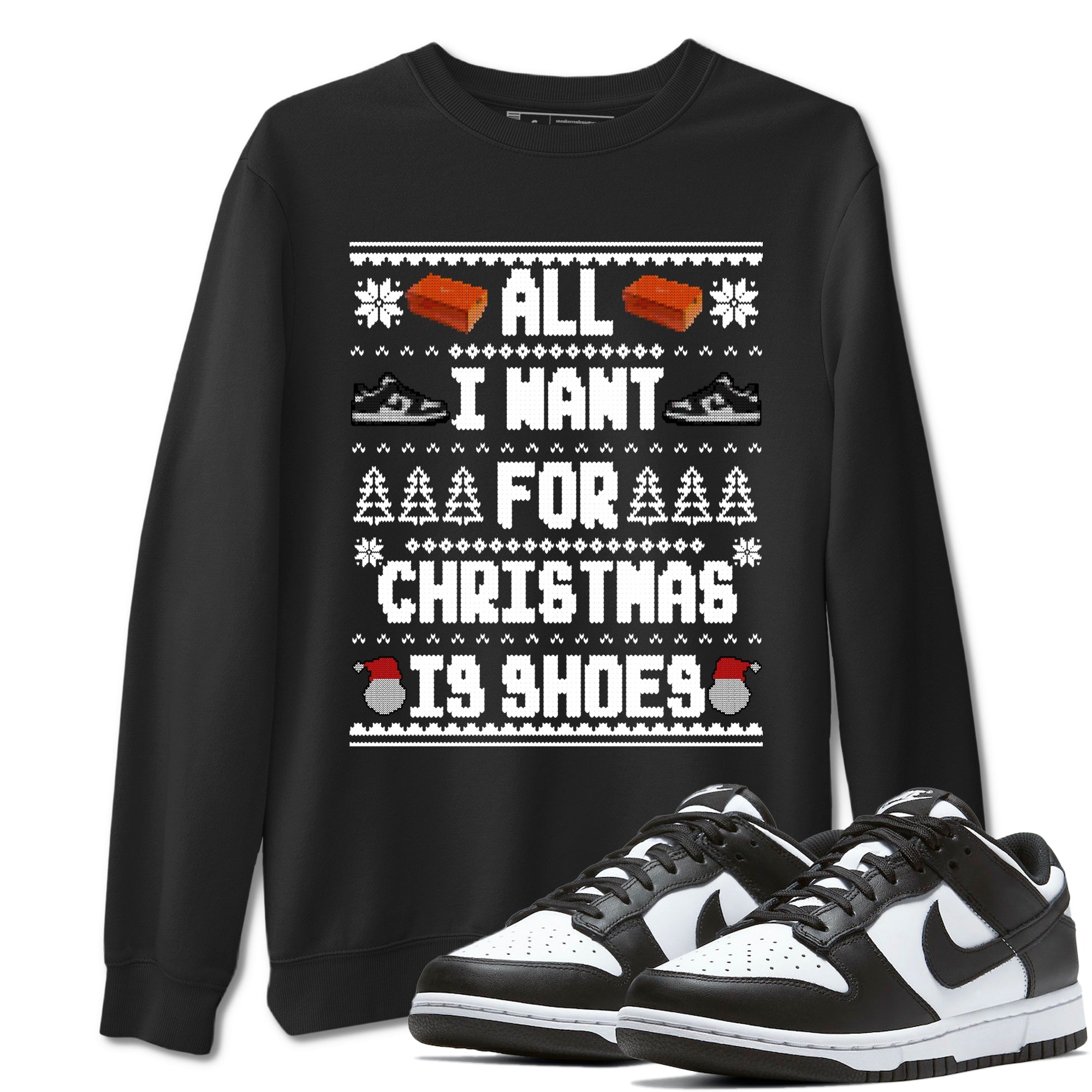 Nike Dunk Panda t shirts to match sneakers Special Christmas Shirts All I Want For Christmas Is Shoes sneaker match tees Dunk Panda sneaker match tee Drip Gear Zone unisex cotton Black 1 shirts