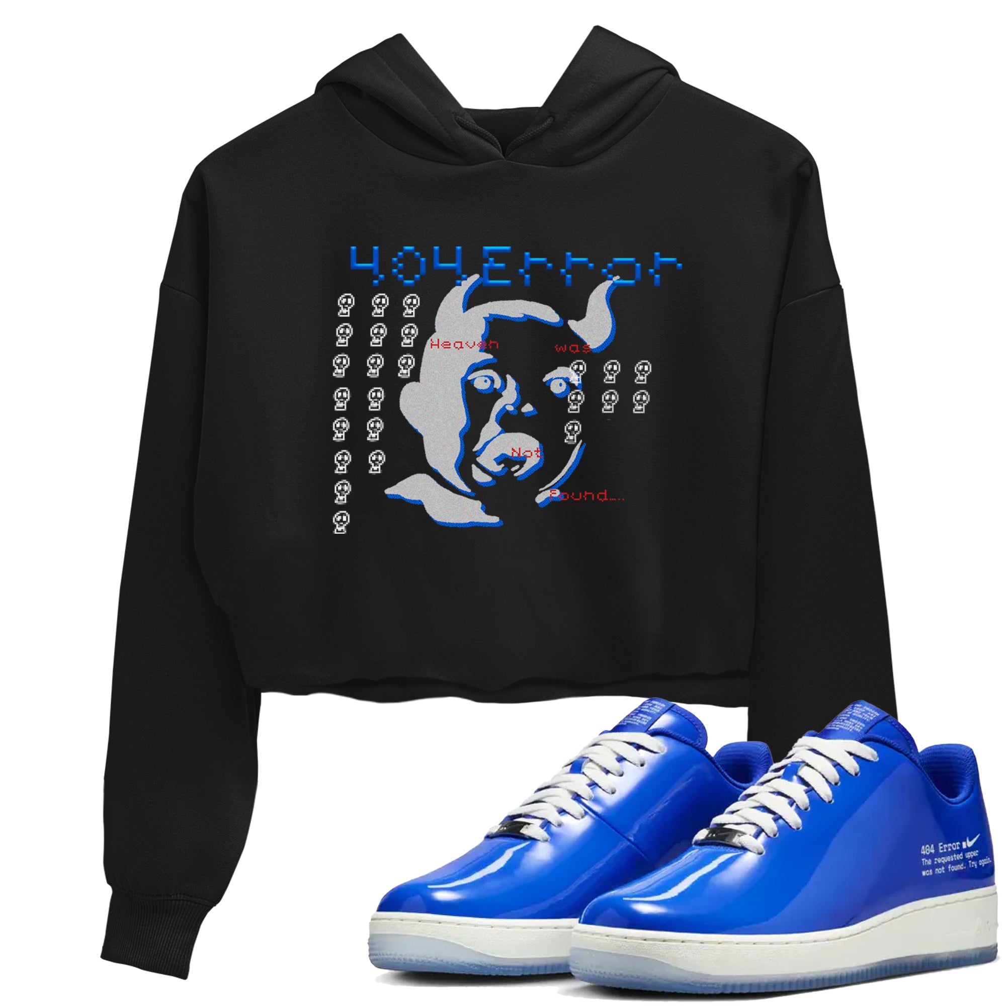 Air Force 1 404 Error shirt to match jordans Are You Blessed sneaker tees Air Force 1 404 Error Drip Gear Zone Black 1 crop length shirt