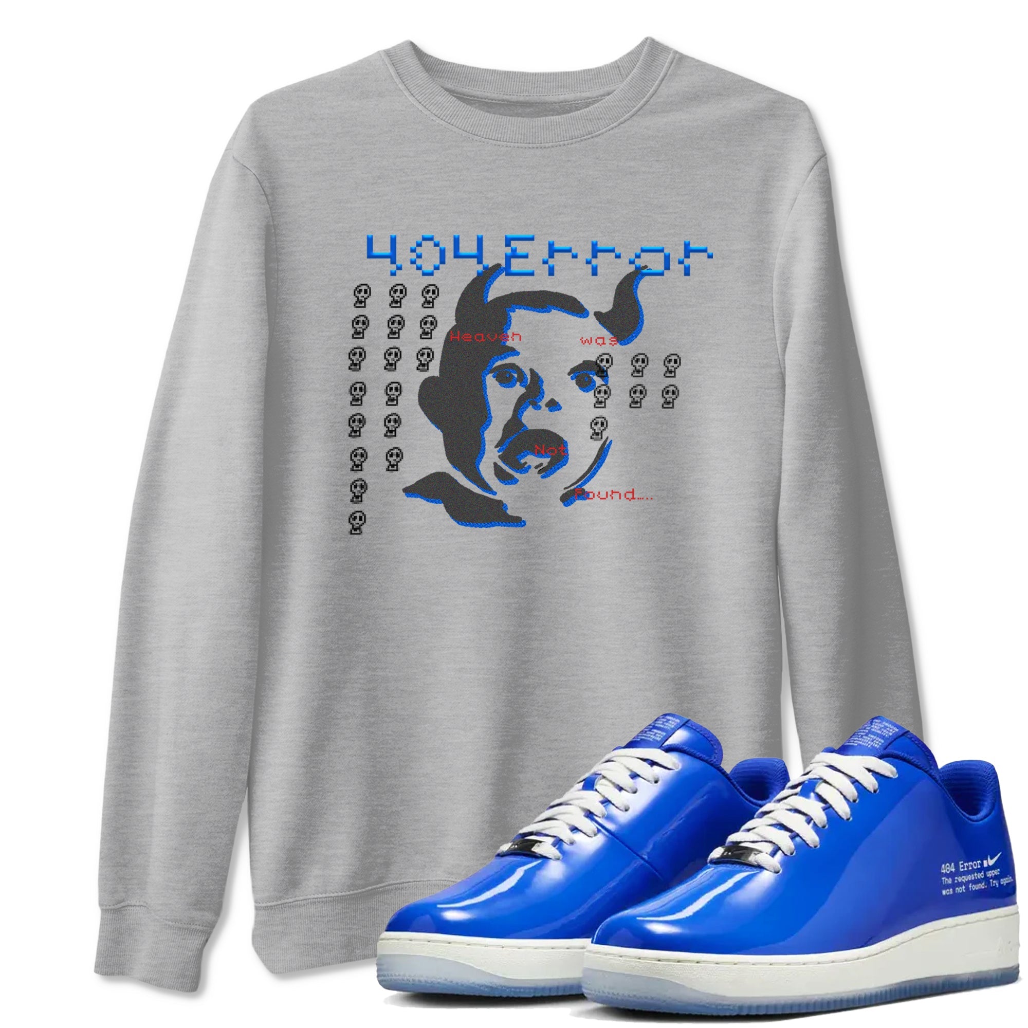 Air Force 1 404 Error shirt to match jordans Are You Blessed sneaker tees Air Force 1 404 Error Drip Gear Zone unisex cotton Heather Grey 1 crew neck shirt