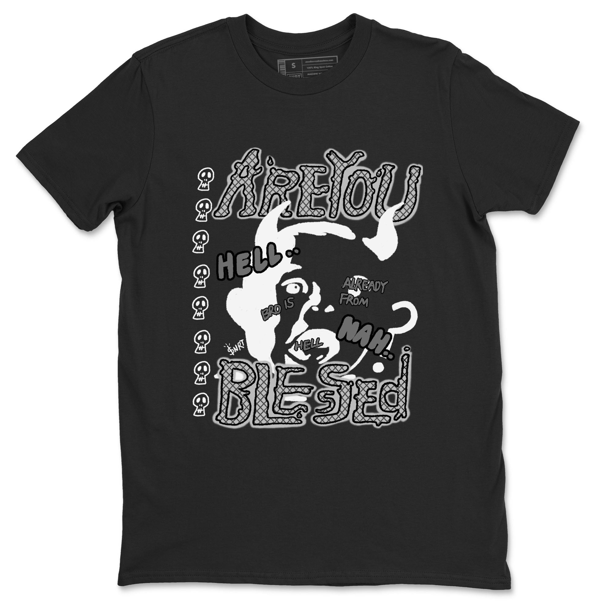 4s Wet Cement shirts to match jordans Are You Blessed sneaker match tees Air Jordan 4 SE Wet Cement Drip Gear Zone unisex cotton Black 2 crew neck shirts