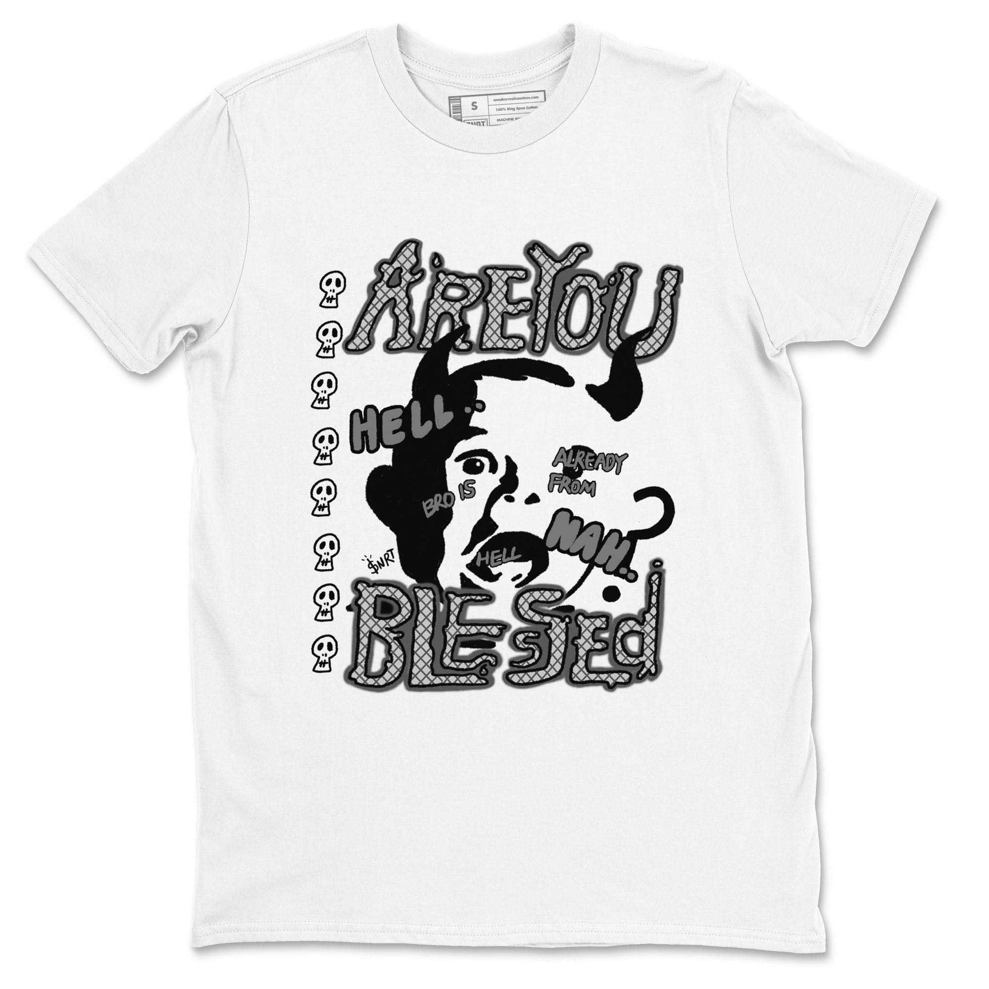 4s Wet Cement shirts to match jordans Are You Blessed sneaker match tees Air Jordan 4 SE Wet Cement Drip Gear Zone unisex cotton White 2 crew neck shirts