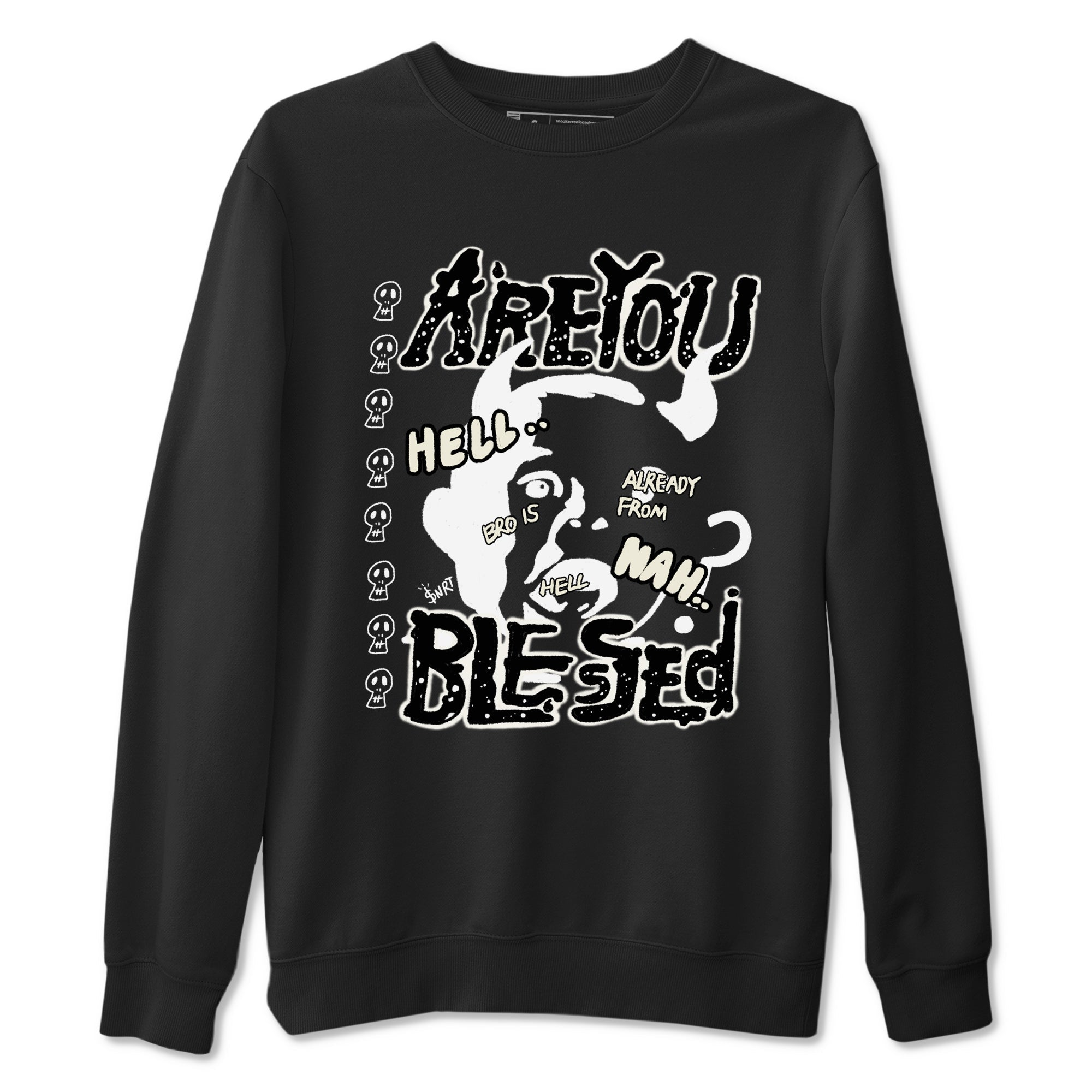 AJ5 Sail shirt to match jordans Are You Blessed sneaker tees Air Jordan 5 Sail Drip Gear Zone unisex cotton Black 2 crew neck shirt