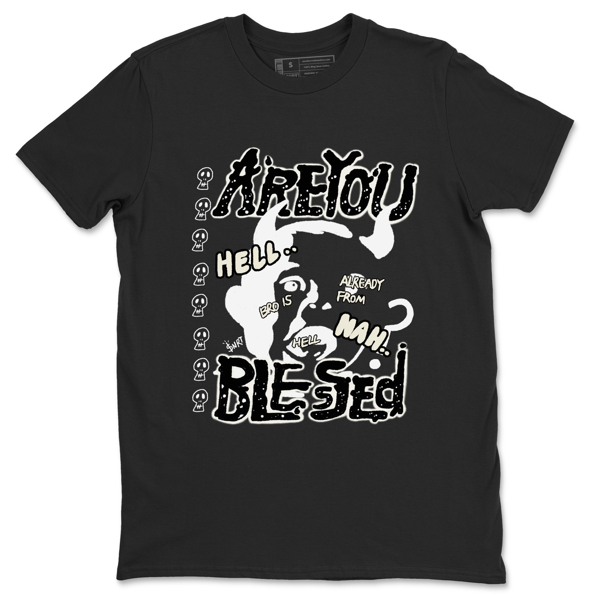 AJ5 Sail shirt to match jordans Are You Blessed sneaker tees Air Jordan 5 Sail Drip Gear Zone unisex cotton Black 2 crew neck shirt