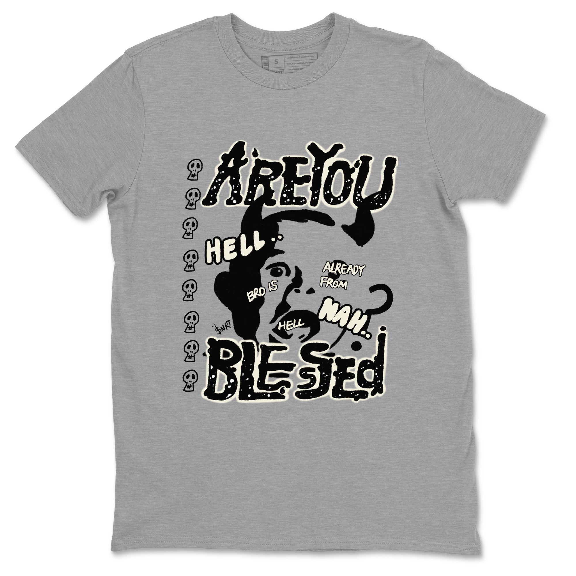 AJ5 Sail shirt to match jordans Are You Blessed sneaker tees Air Jordan 5 Sail Drip Gear Zone unisex cotton Heather Grey 2 crew neck shirt