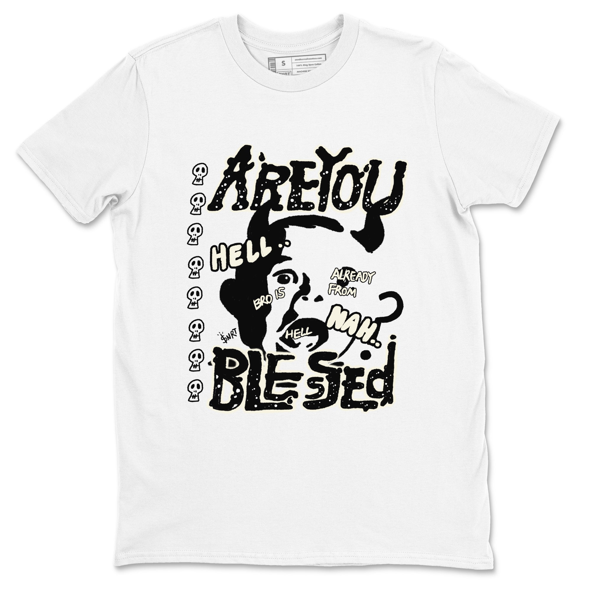 AJ5 Sail shirt to match jordans Are You Blessed sneaker tees Air Jordan 5 Sail Drip Gear Zone unisex cotton White 2 crew neck shirt