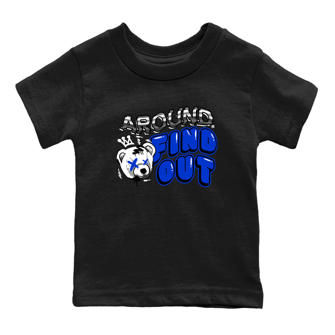 AJ12 Blueberry Blue shirts to match jordans Around And Find Out sneaker match tees Air Jordan 12 Blueberry Drip Gear Zone Youth Baby Black 2 crew neck shirts