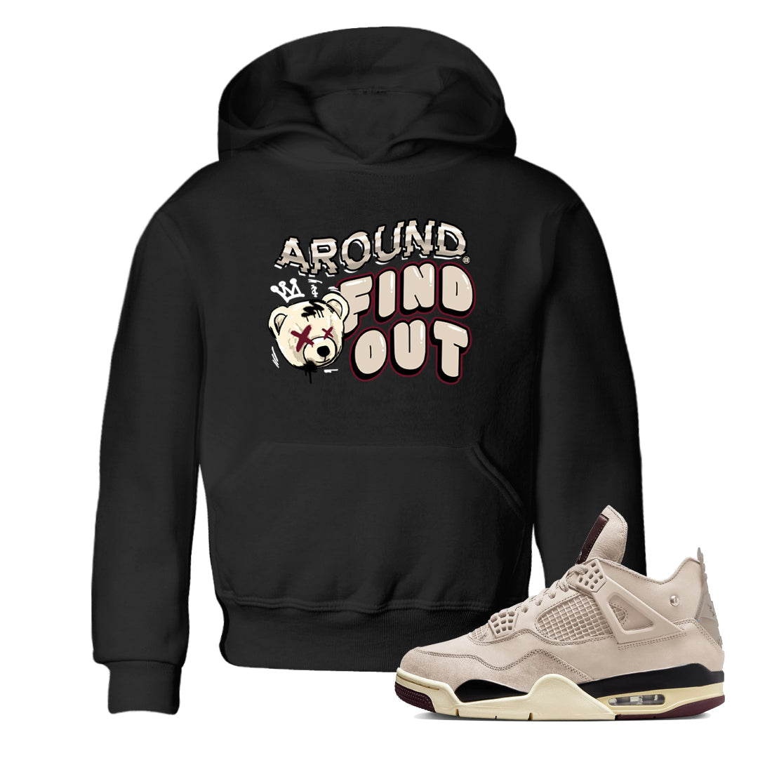Air Jordan 4 A Ma Maniere x Phantom shirts to match jordans Around And Find Out sneaker match tees Air Jordan 4 A Ma Maniere x Phantom Drip Gear Zone Youth Baby Black 1 crew neck shirts